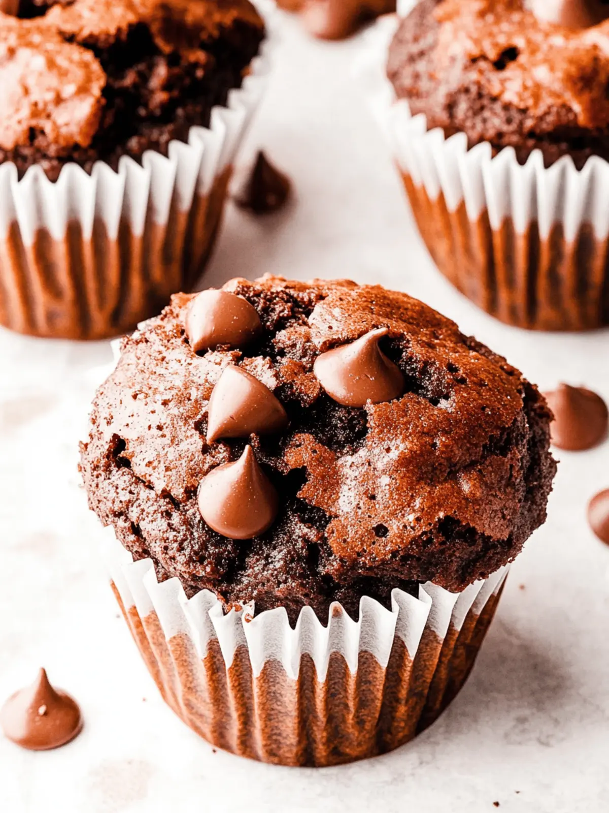Doppelte Schokoladenstückchen Muffins