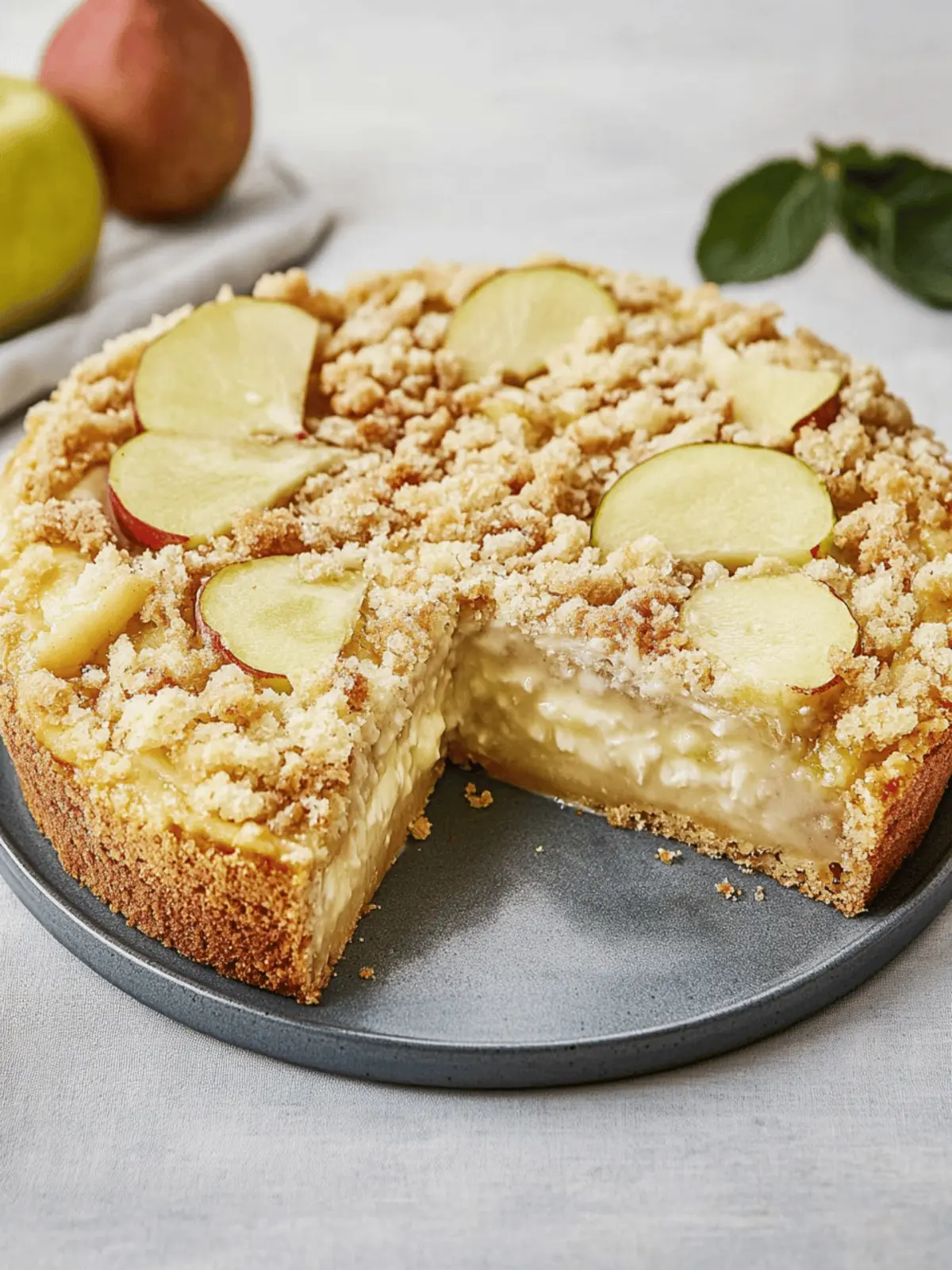 Apple cake with pudding