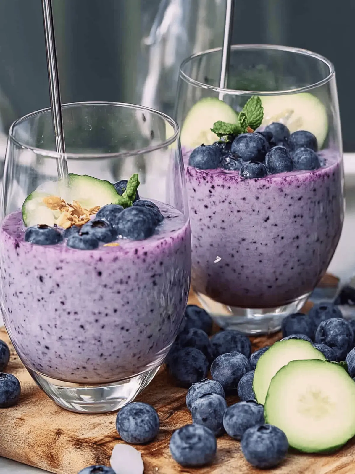 Blaubeere und grüner Tee Smoothie
