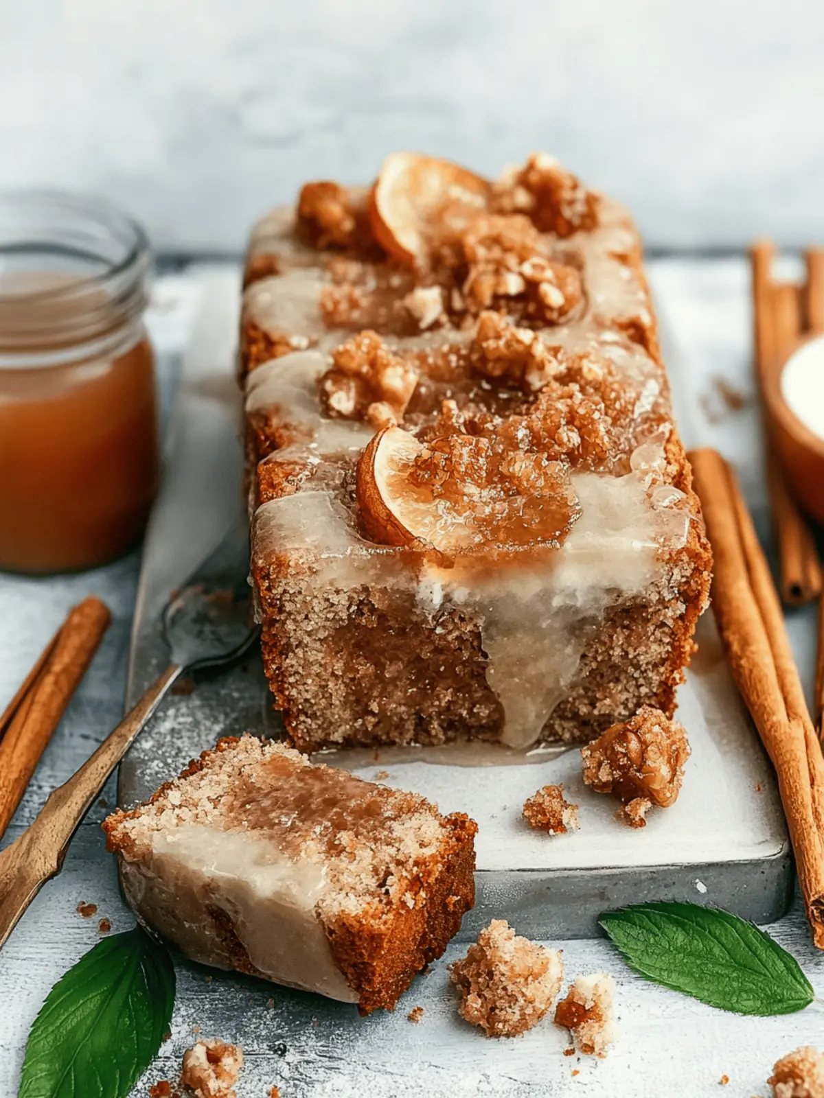 Veganer Zimtstrudel Bananenbrot mit Streuseln