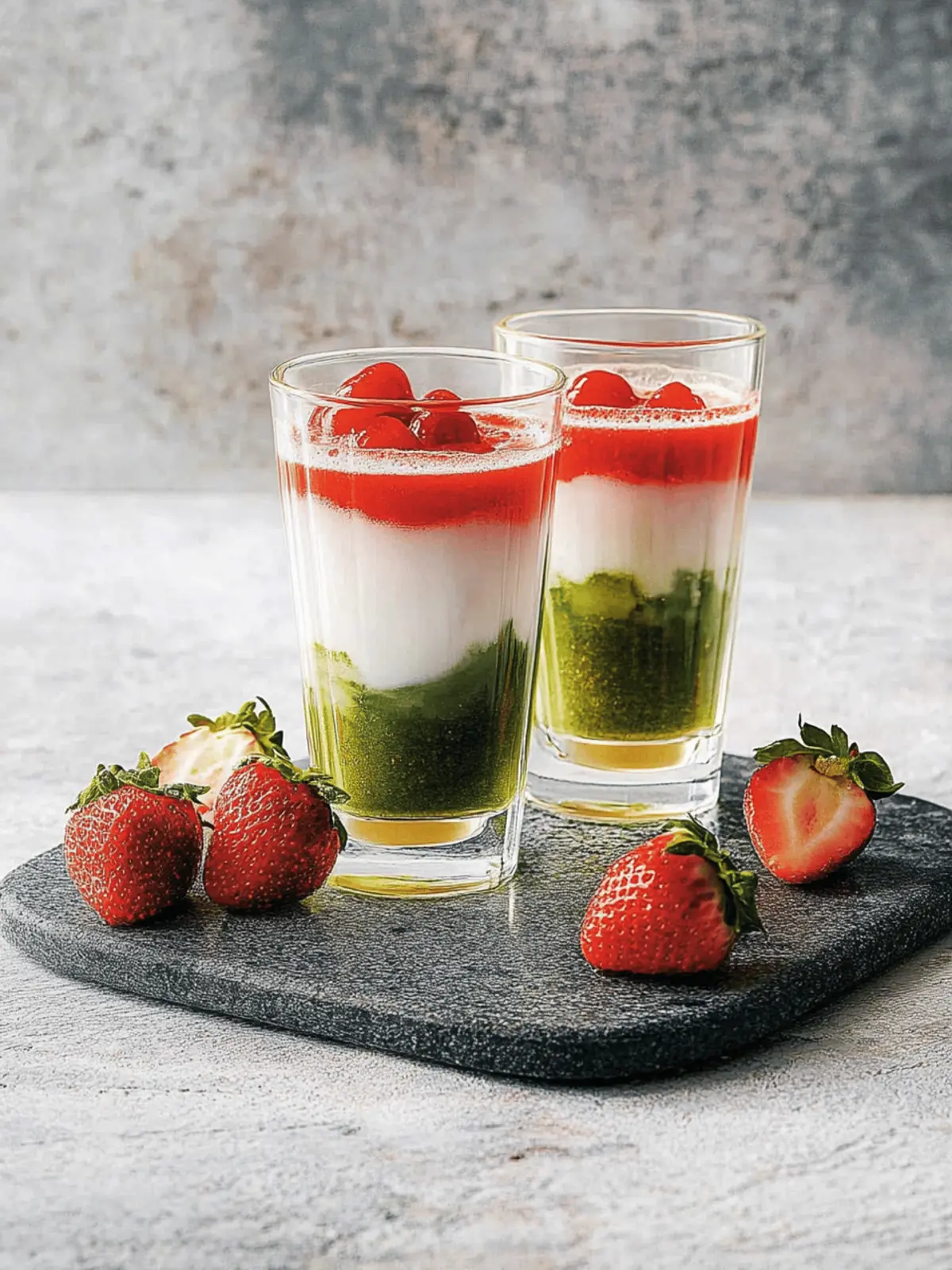 Erdbeer-Matcha-Latte