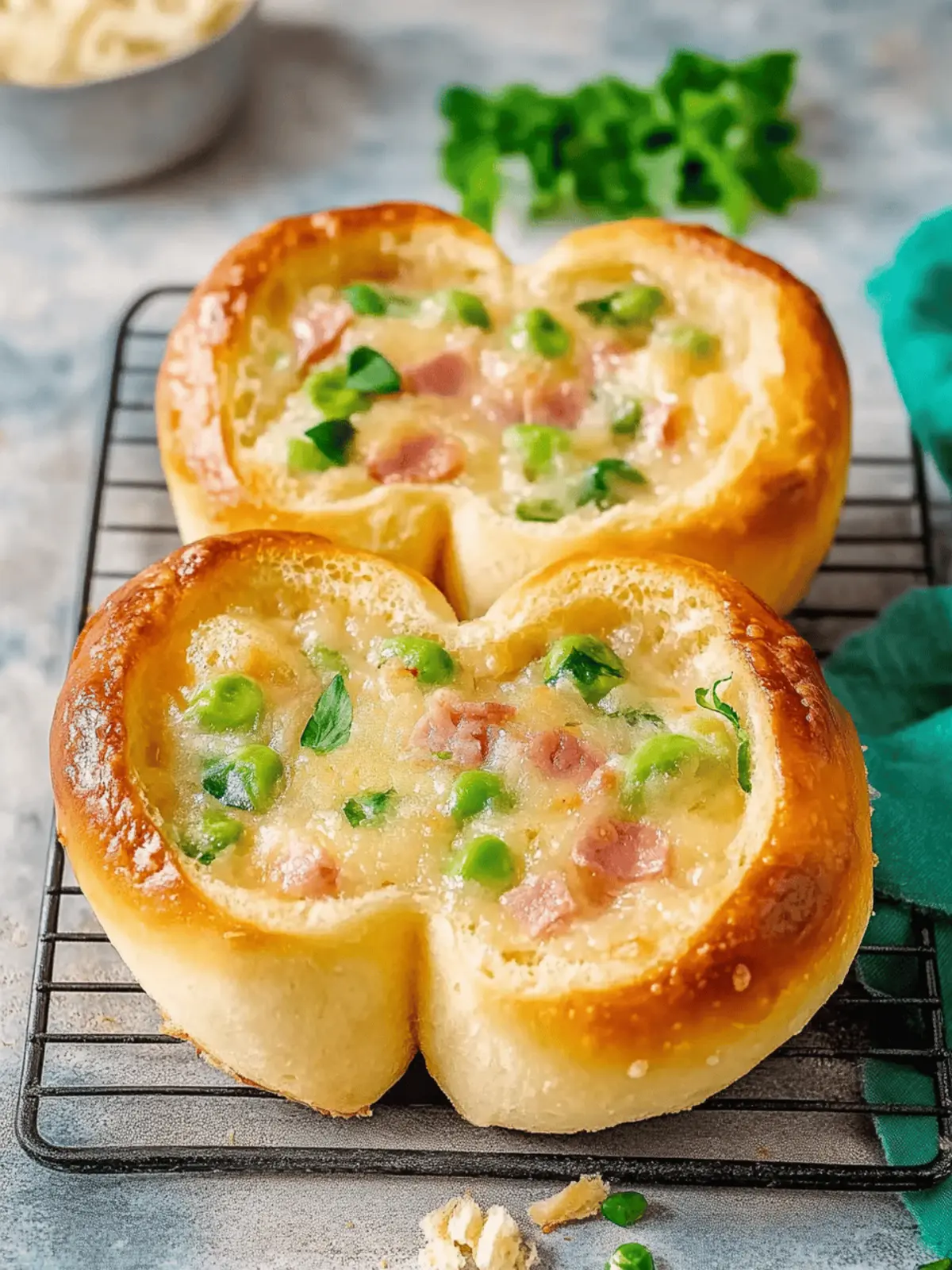 Überbackene Brezeln mit Schinken und Käse