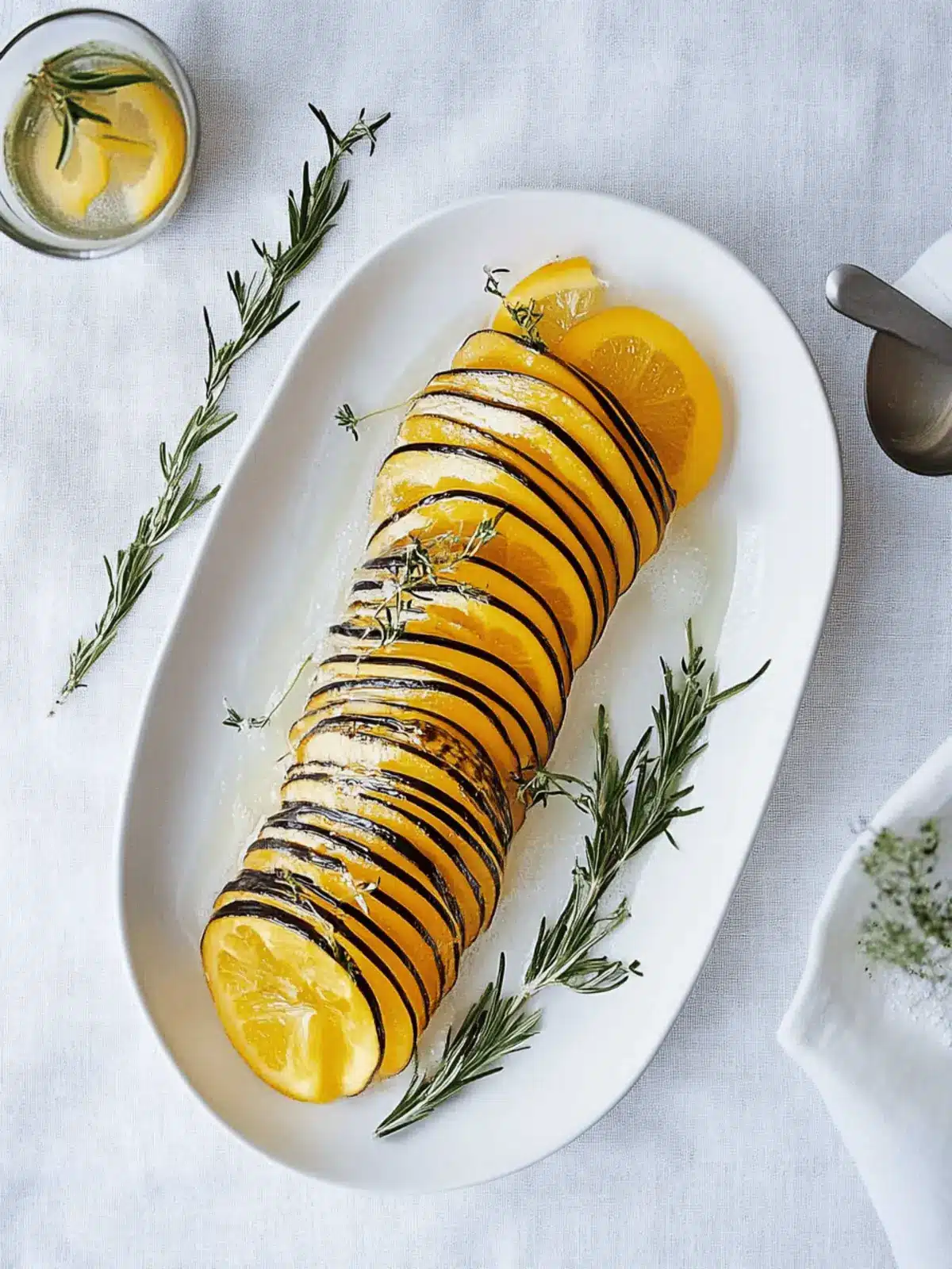 Hasselback-Butternusskürbis mit Salbei