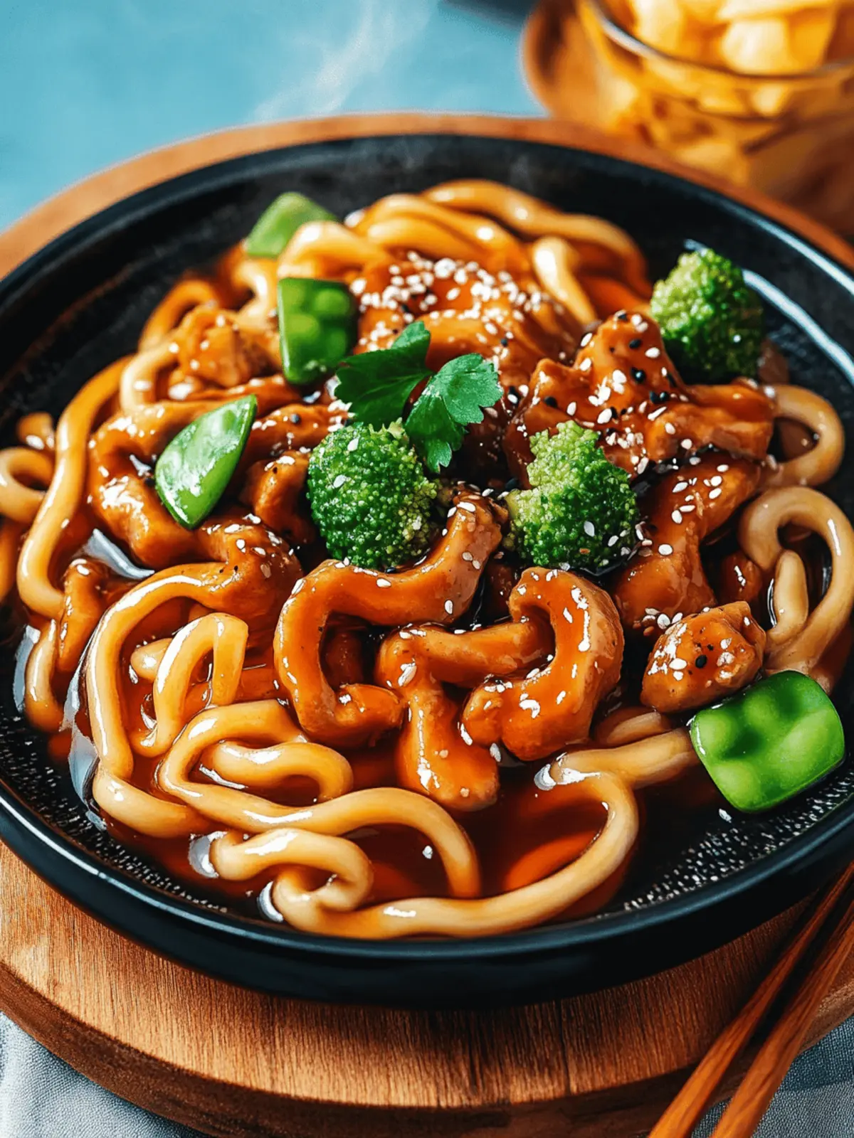 Hähnchen Teriyaki Udon Nudeln