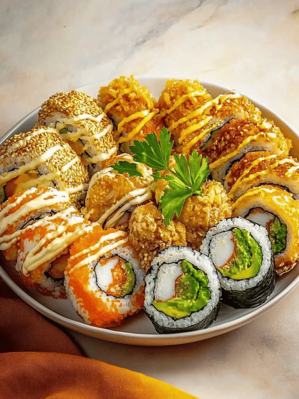 Knusprige frittierte Sushi Rollen
