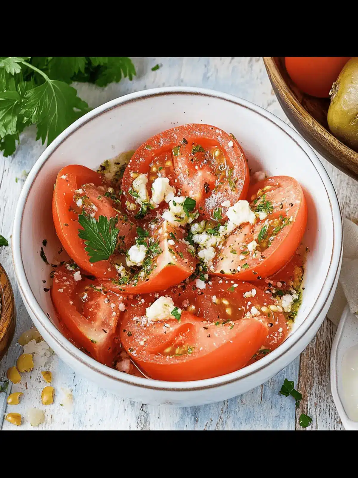 Tomatensalat mit Zwiebeln