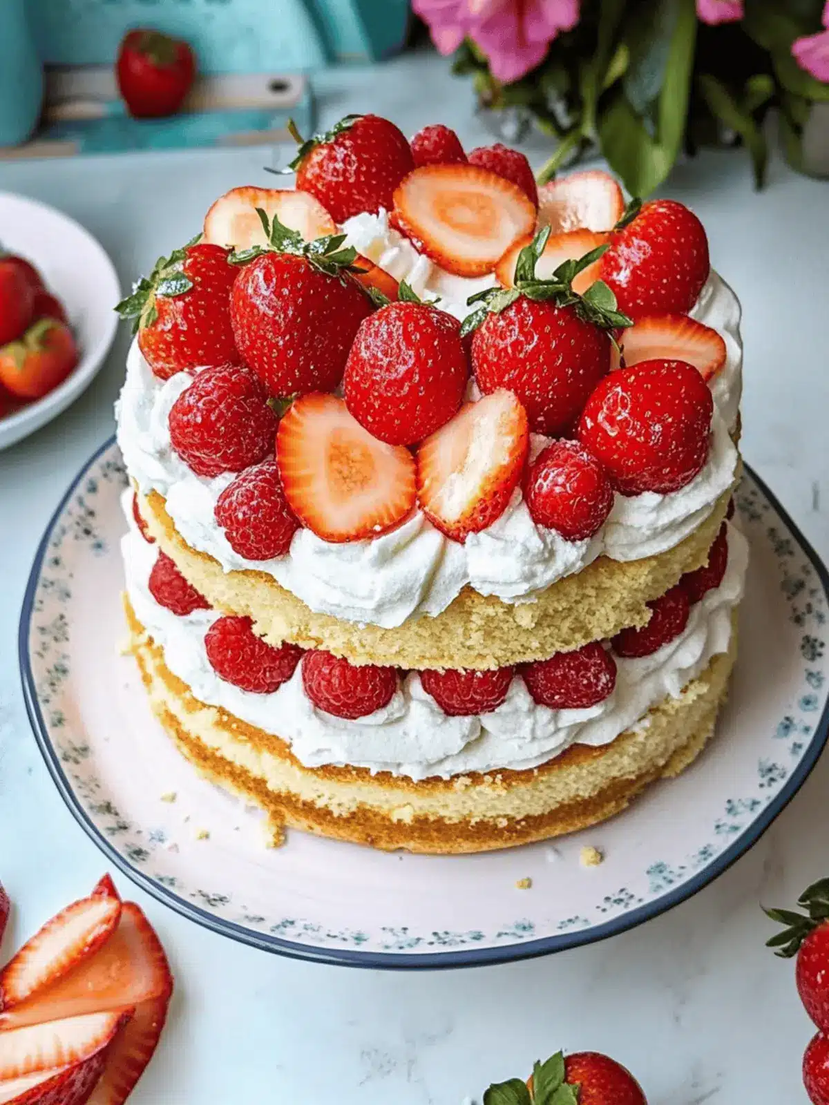 Erdbeertorte mit fluffigen Biscuits selbstgemacht 3 Erdbeertorte