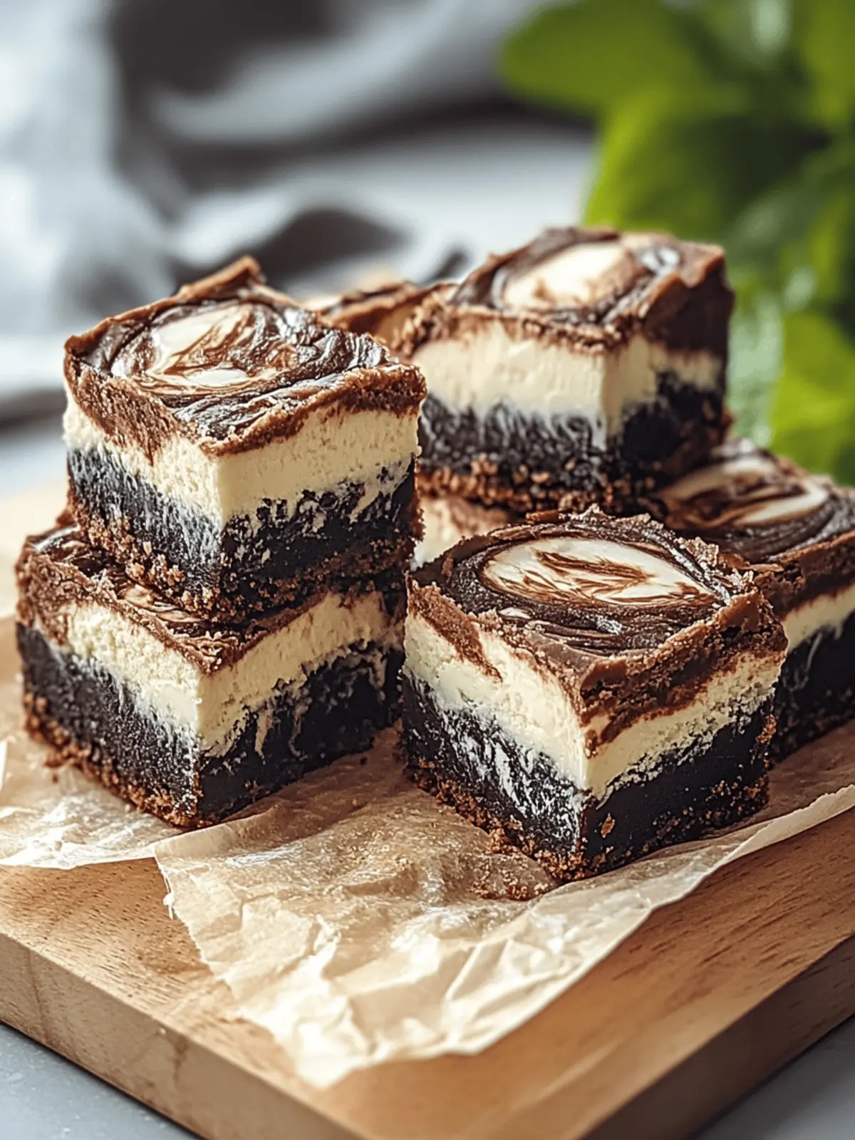 Käsekuchen Brownies mit Frischkäse und Schokolade
