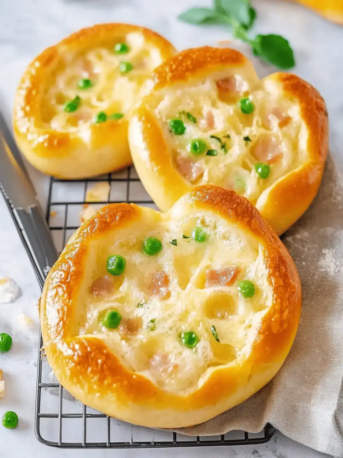 Überbackene Brezeln mit Schinken und Käse