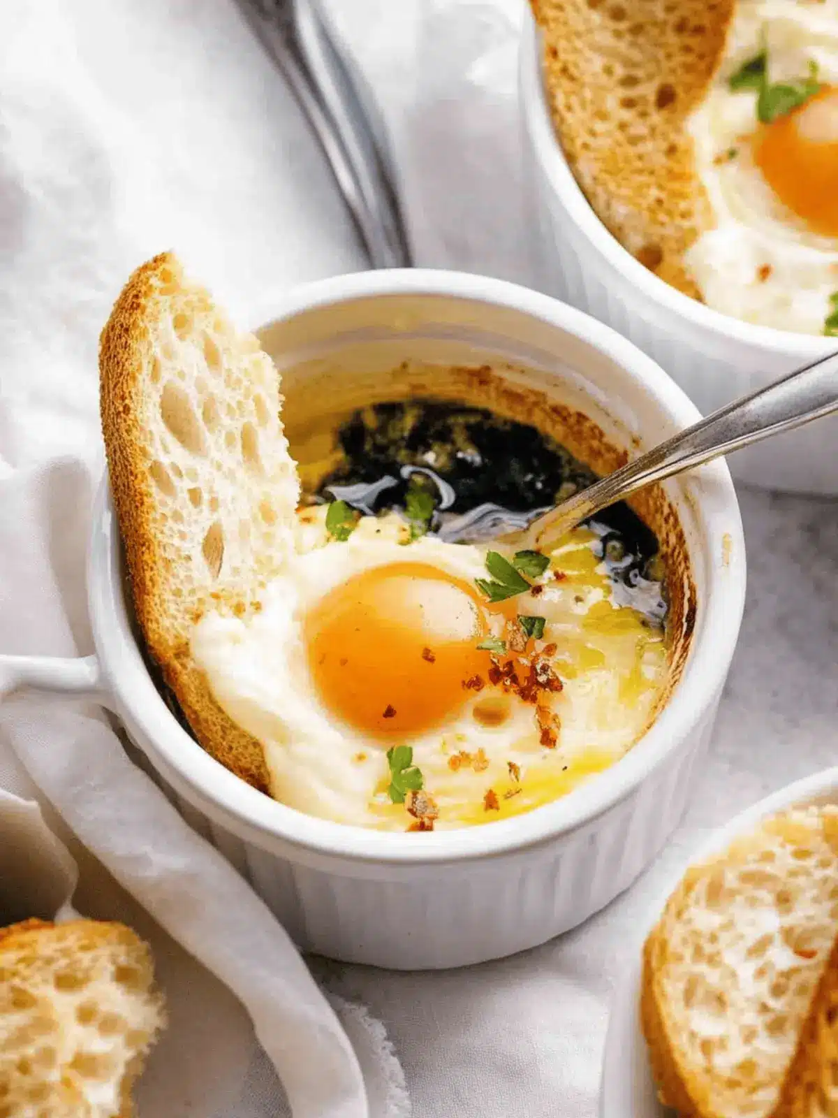 Überbackene Eier mit Spinat und Champignons genießen 5 Überbackene Eier mit Spinat und Champignons