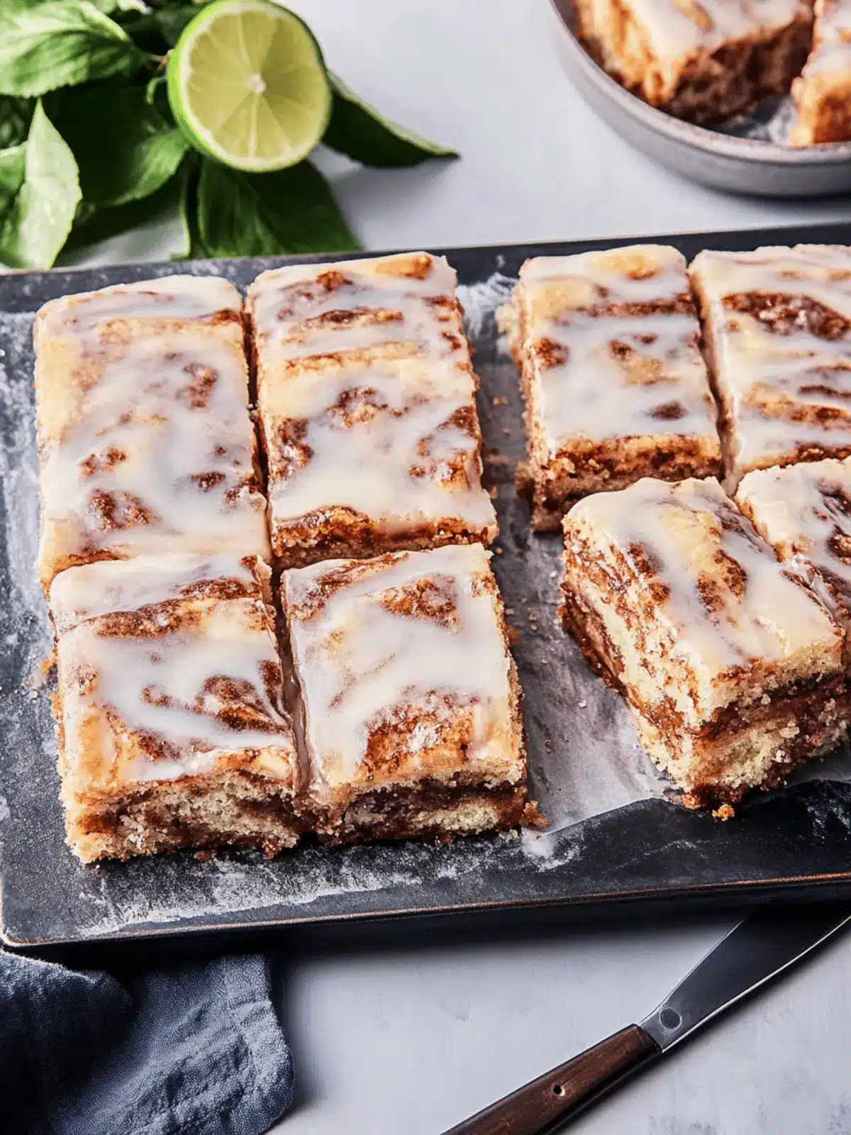 Zimtschnecken Kuchen ohne Hefe vom Blech