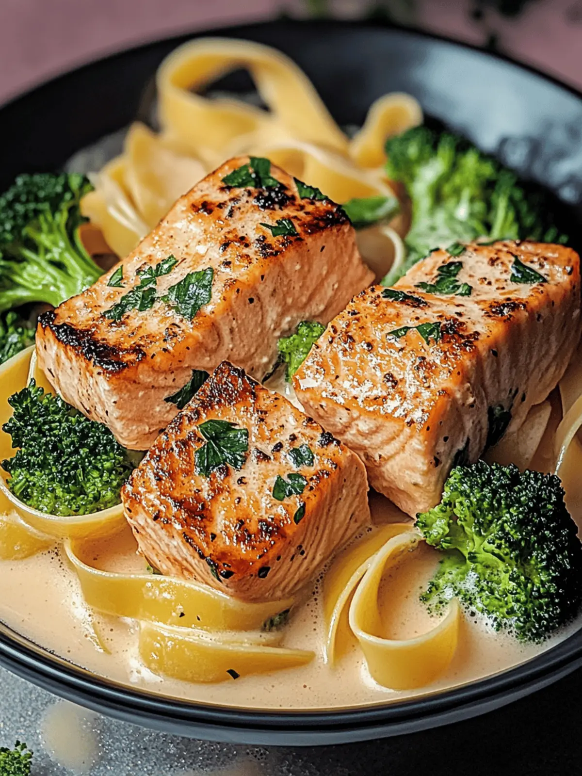 Gebratener Lachs und Brokkoli Alfredo für Gourmets 3 Gebratener Lachs und Brokkoli Alfredo