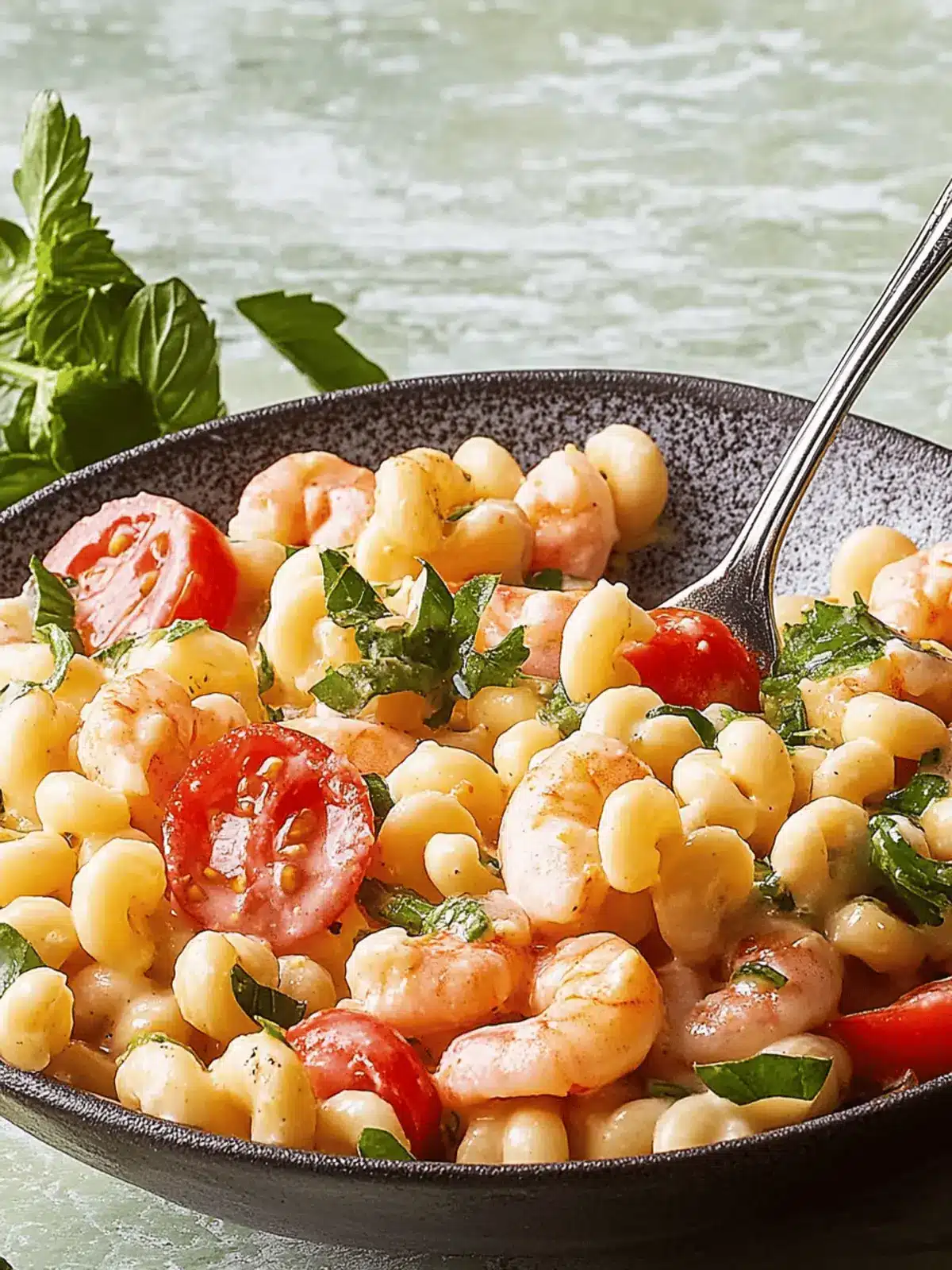 Erfrischender Garnelen Nudelsalat für den Sommer 4 Garnelen Nudelsalat