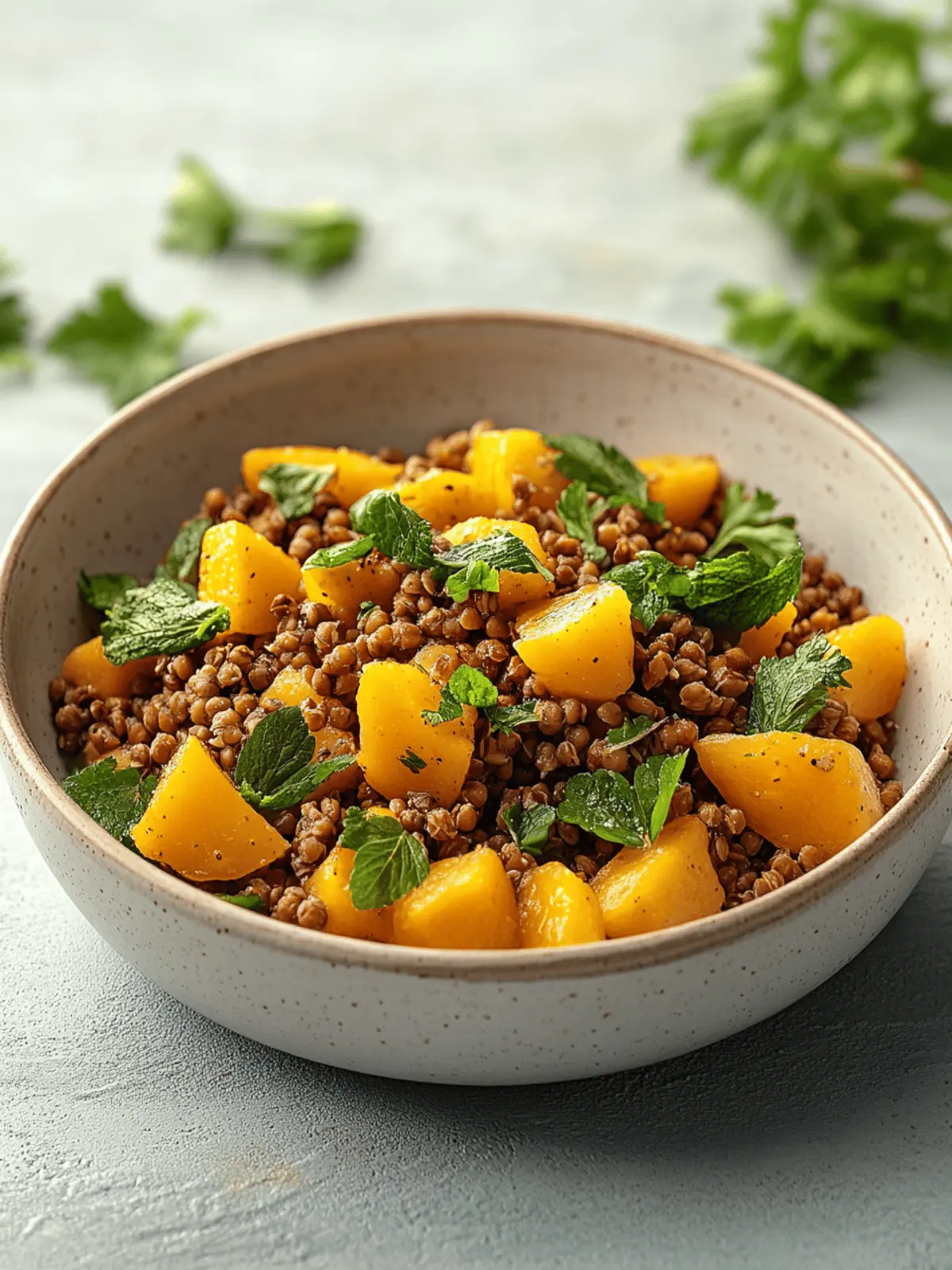 Linsen-Kürbis-Salat für das perfekte Herbstessen 5 Linsen-Kürbis-Salat