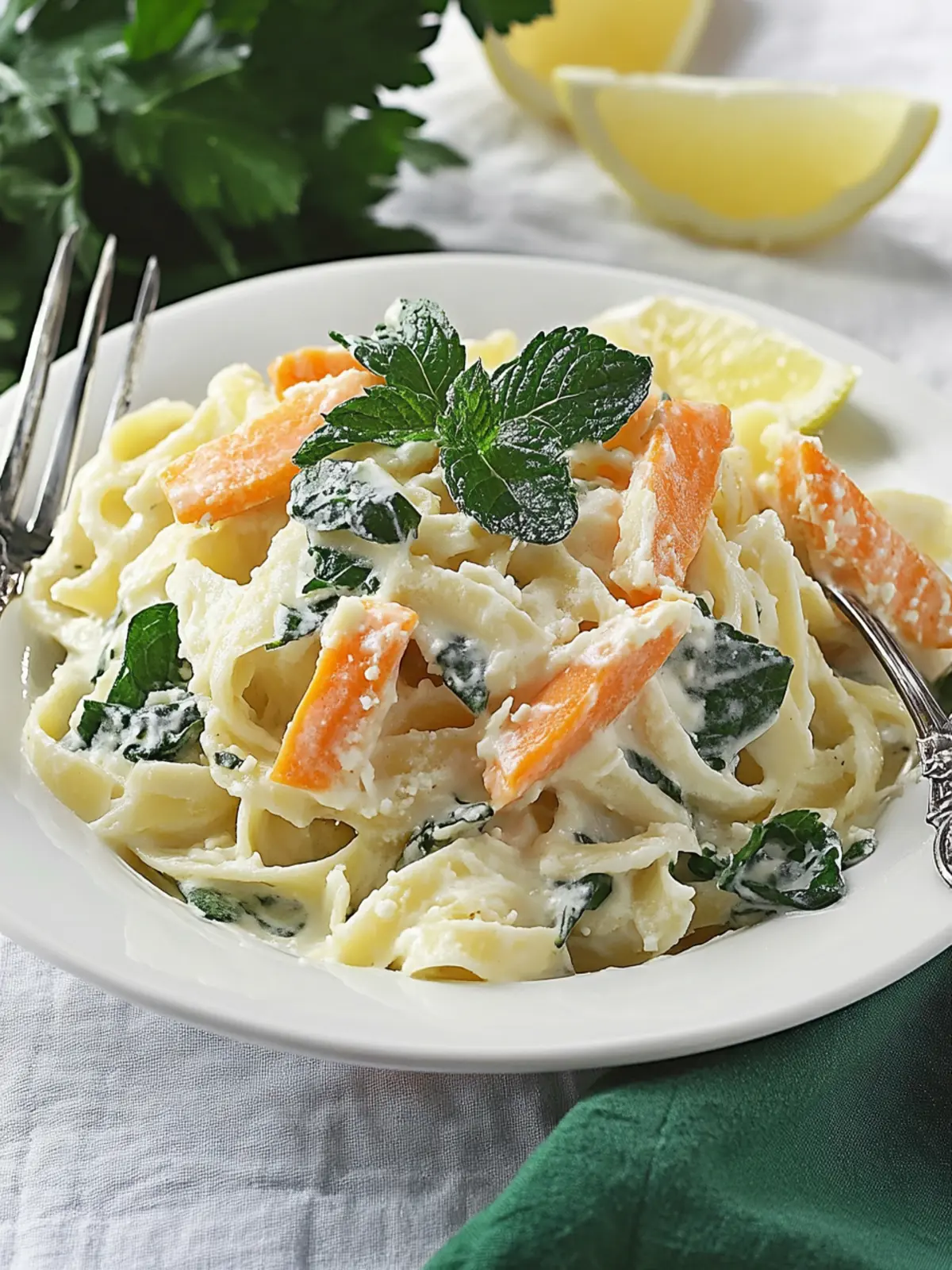 Lachs Pasta mit Spinat schnell und einfach zubereitet 5 Lachs Pasta mit Spinat