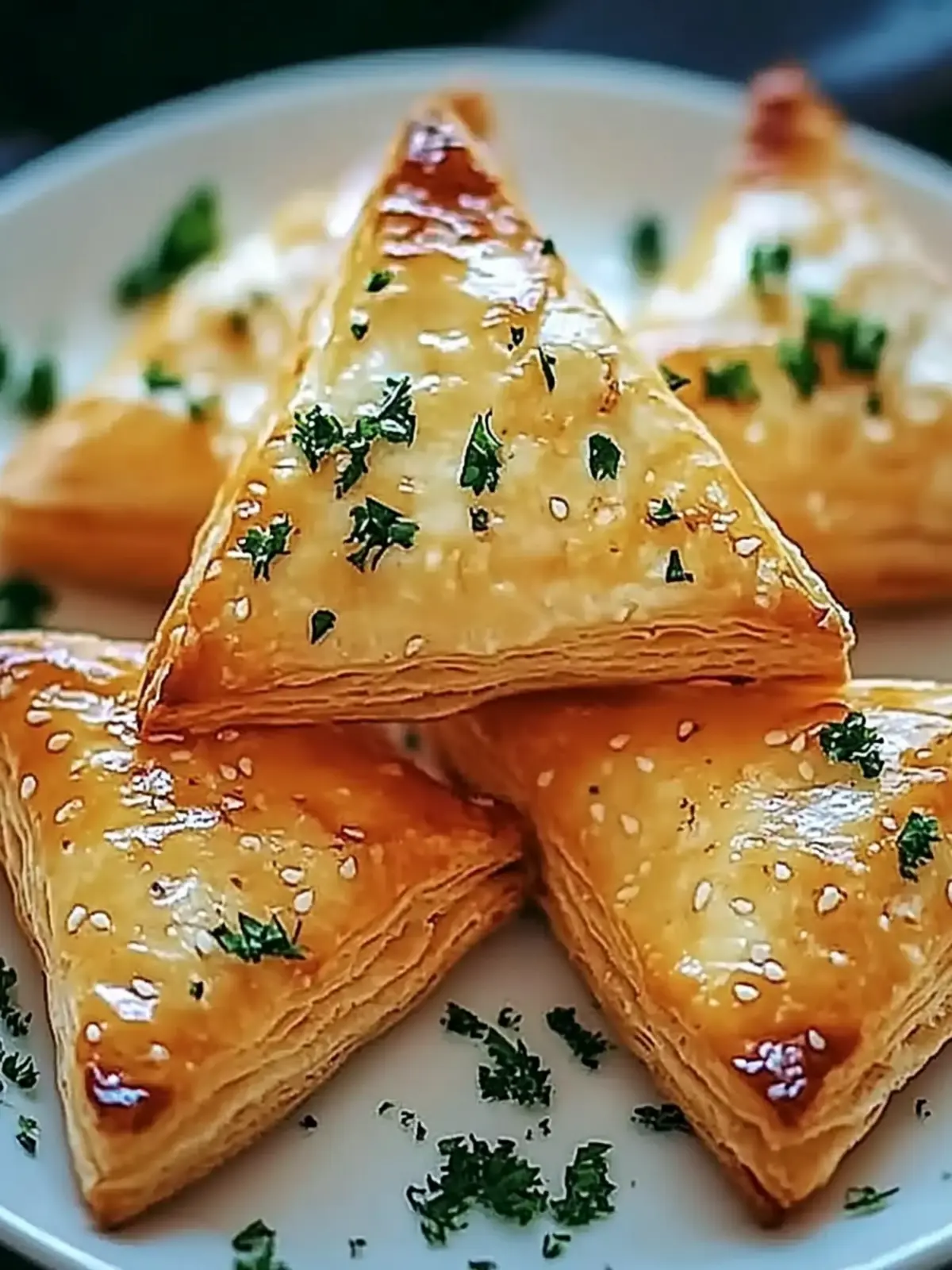 Crispy Cheese Triangles mit Knoblauch-Kräuterfüllung 2 Crispy cheese triangles with garlic herb filling