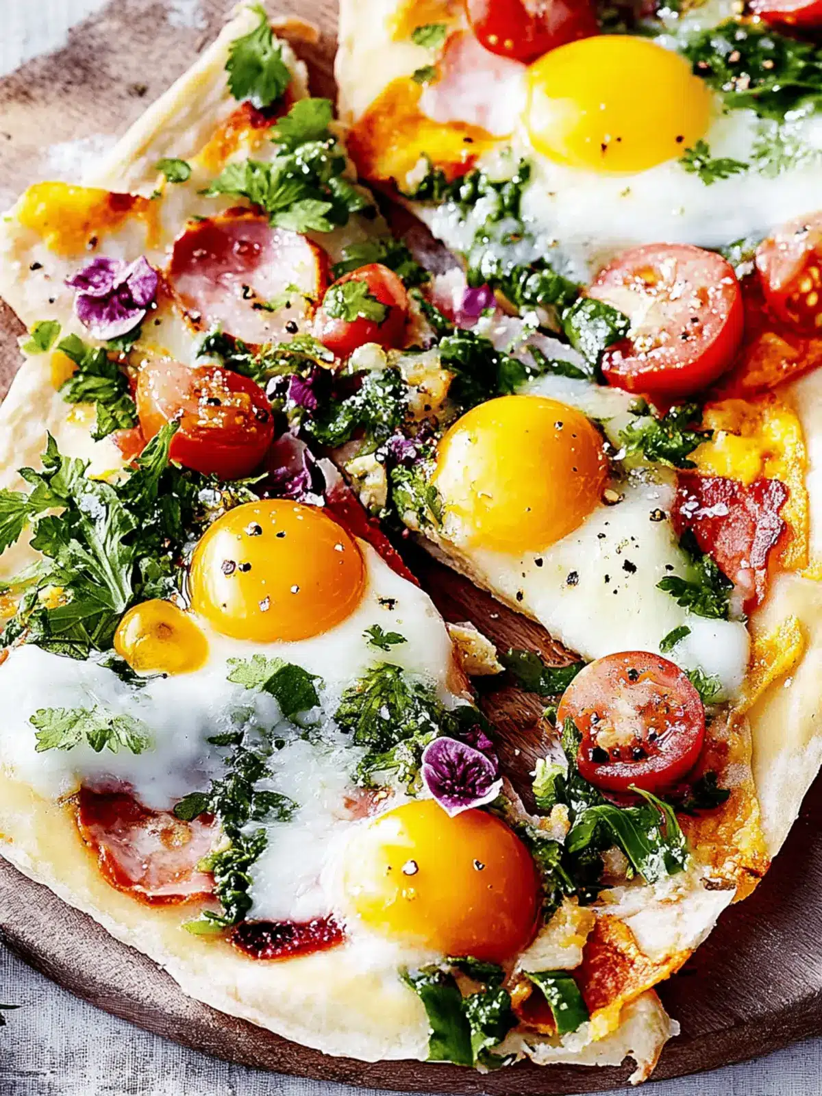 Frühstück Flammkuchen mit Spiegelei zaubern 3 Breakfast Flammkuchen with fried egg