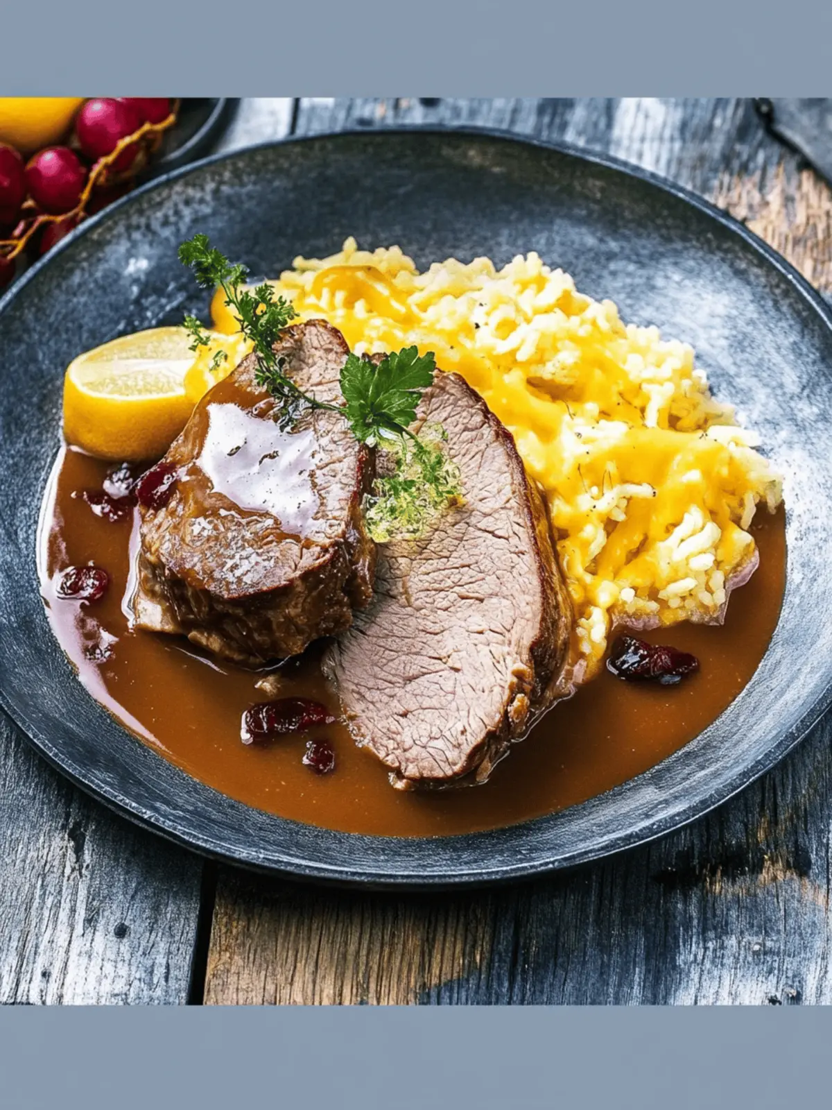 Saftiger Schmorbraten mit viel Sauce für Herzhaftigkeit 2 Saftiger Schmorbraten mit viel Sauce