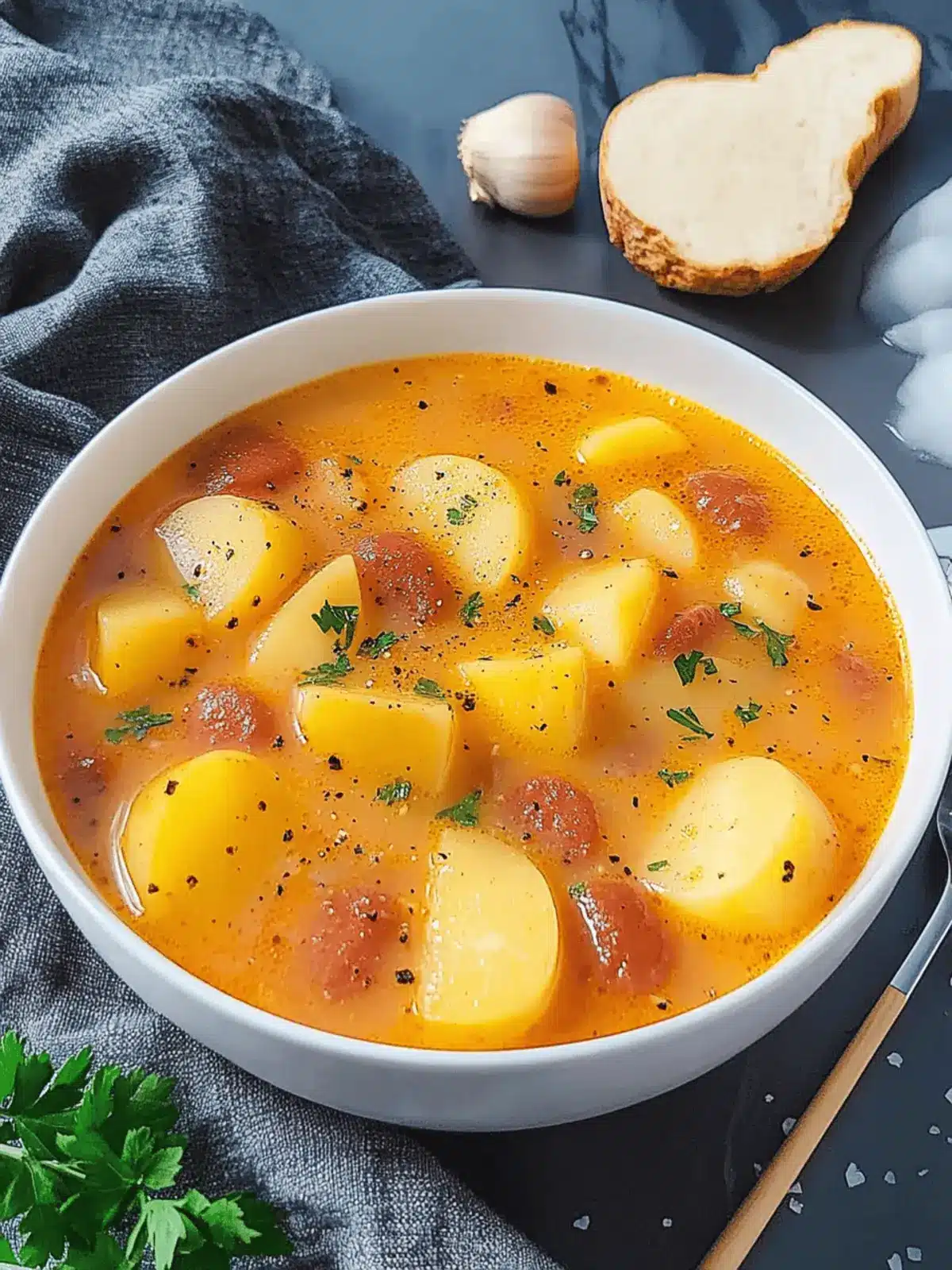 Kartoffelgulasch mit Würstchen