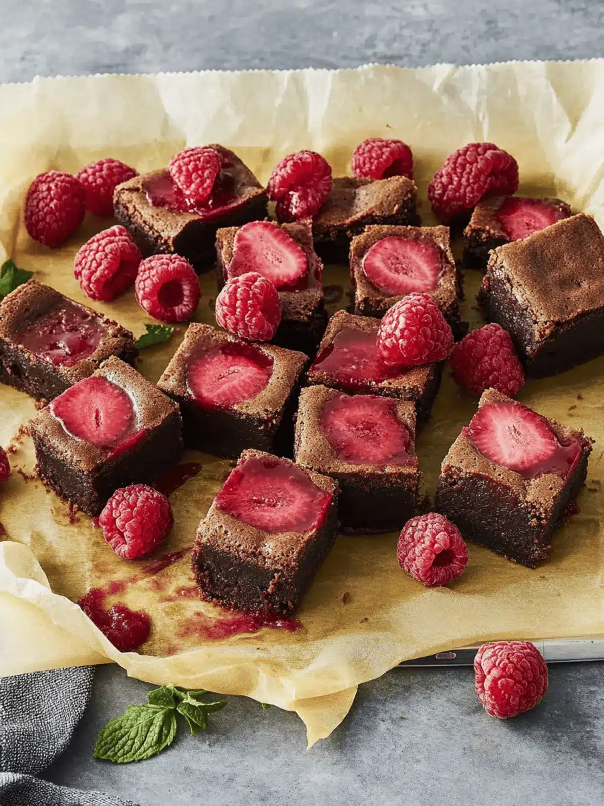 Himbeer-Brownies: Fudgy Genuss für Schokoladenliebhaber 3 Himbeer-Brownies