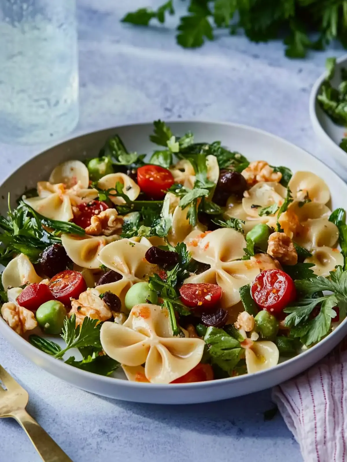 Mediterraner Nudelsalat mit Pesto für den Sommer 4 Mediterraner Nudelsalat mit Pesto