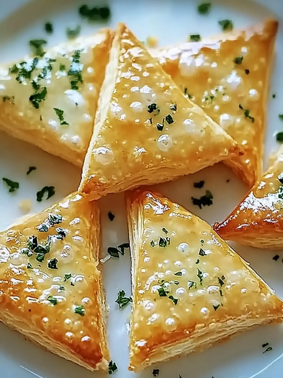 Crispy Cheese Triangles mit Knoblauch-Kräuterfüllung 4 Crispy cheese triangles with garlic herb filling