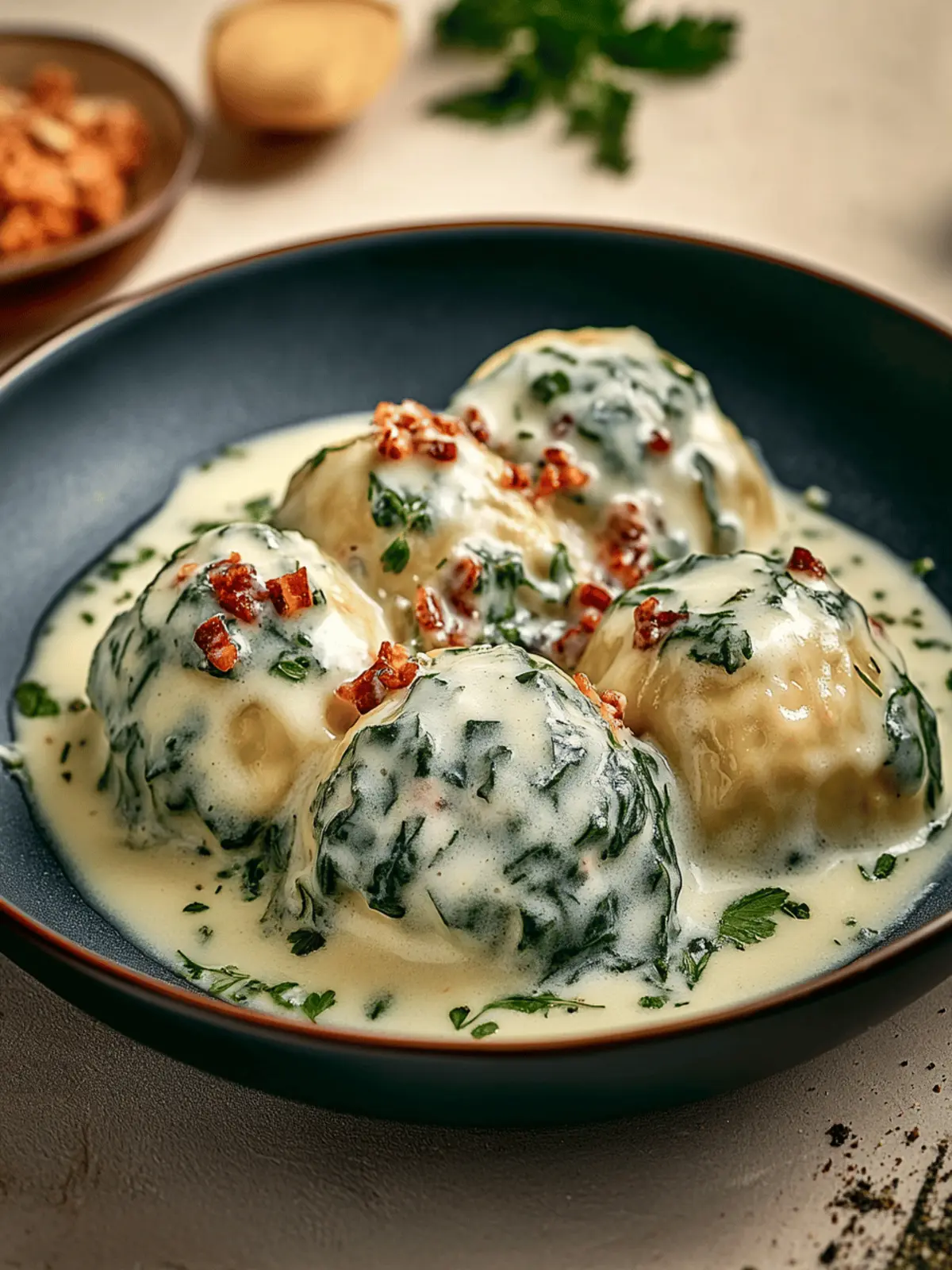 Walnuss-Spinatknödel für gemütliche Abende 3 Walnuss-Spinatknödel