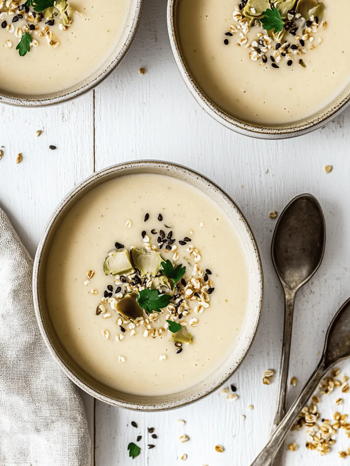 Cremige Gemüsesuppe mit Topinambur und Sherry 2 Creamy vegetable soup with Jerusalem artichoke and sherry