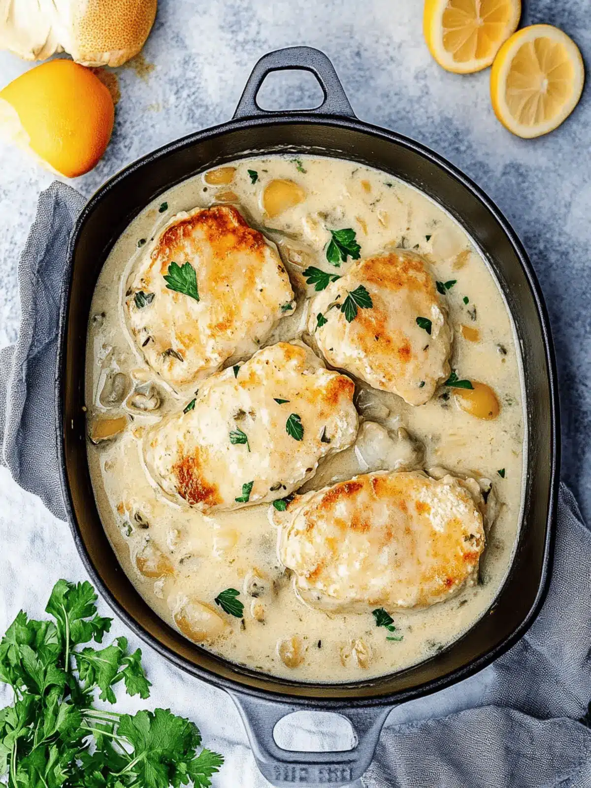 Hähnchenbrust in Sahnesauce