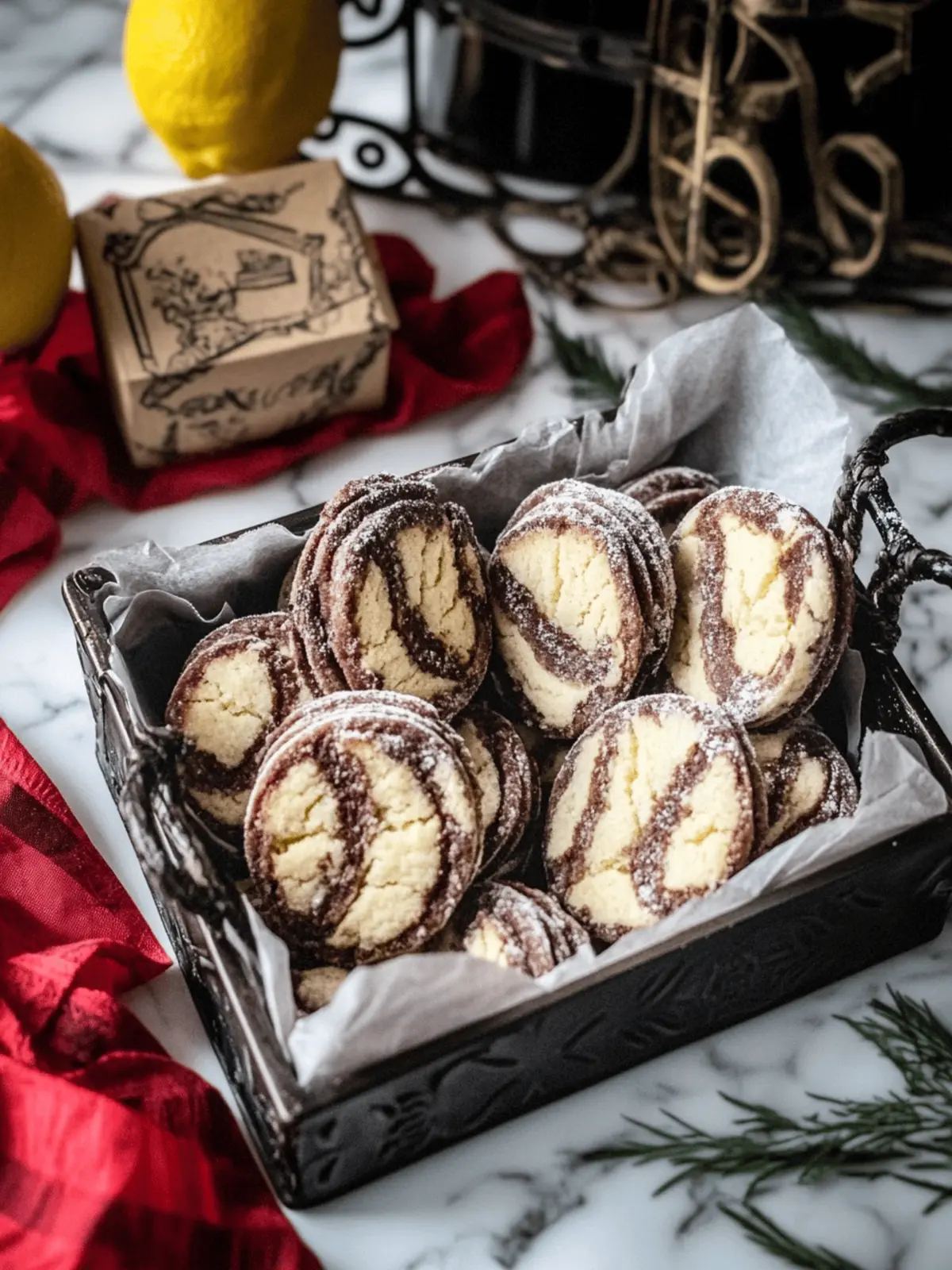 Heidesand schwarz-weiß – Festliche Kekse für Weihnachten 3 Heidesand schwarz-weiß