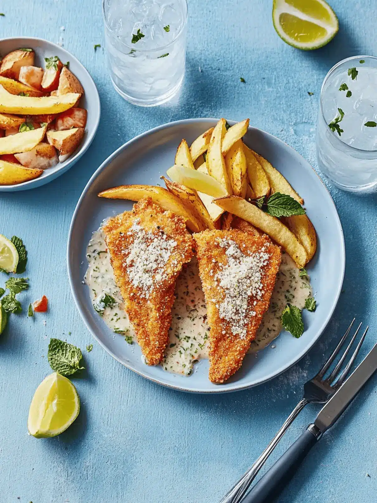 Fisch und Chips aus der Heißluftfritteuse