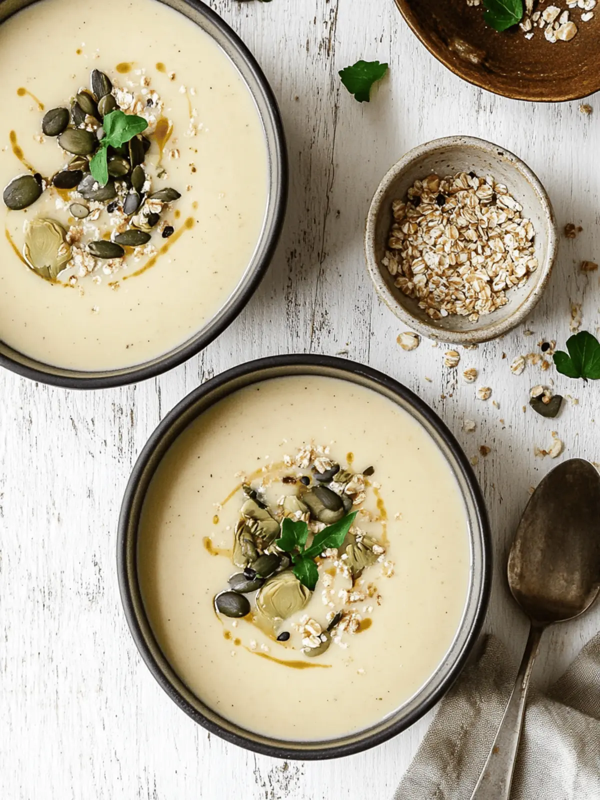 Cremige Gemüsesuppe mit Topinambur und Sherry 3 Creamy vegetable soup with Jerusalem artichoke and sherry