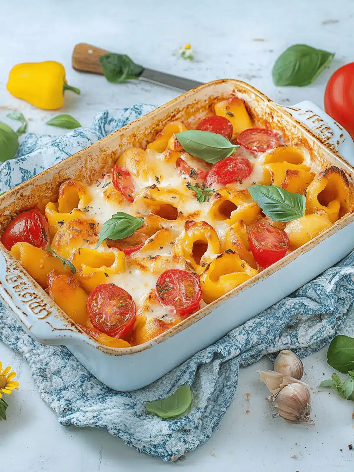 Tortellini casserole mit Tomaten und Mozzarella 5 Tortellini casserole with tomatoes and mozzarella