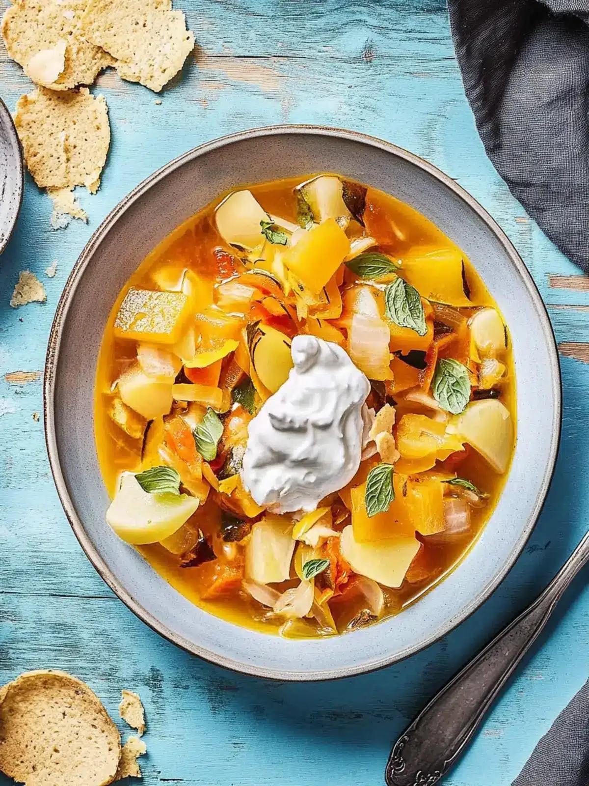 Cremiger Kürbiseintopf mit Mandeln und Spinat 3 Kürbiseintopf