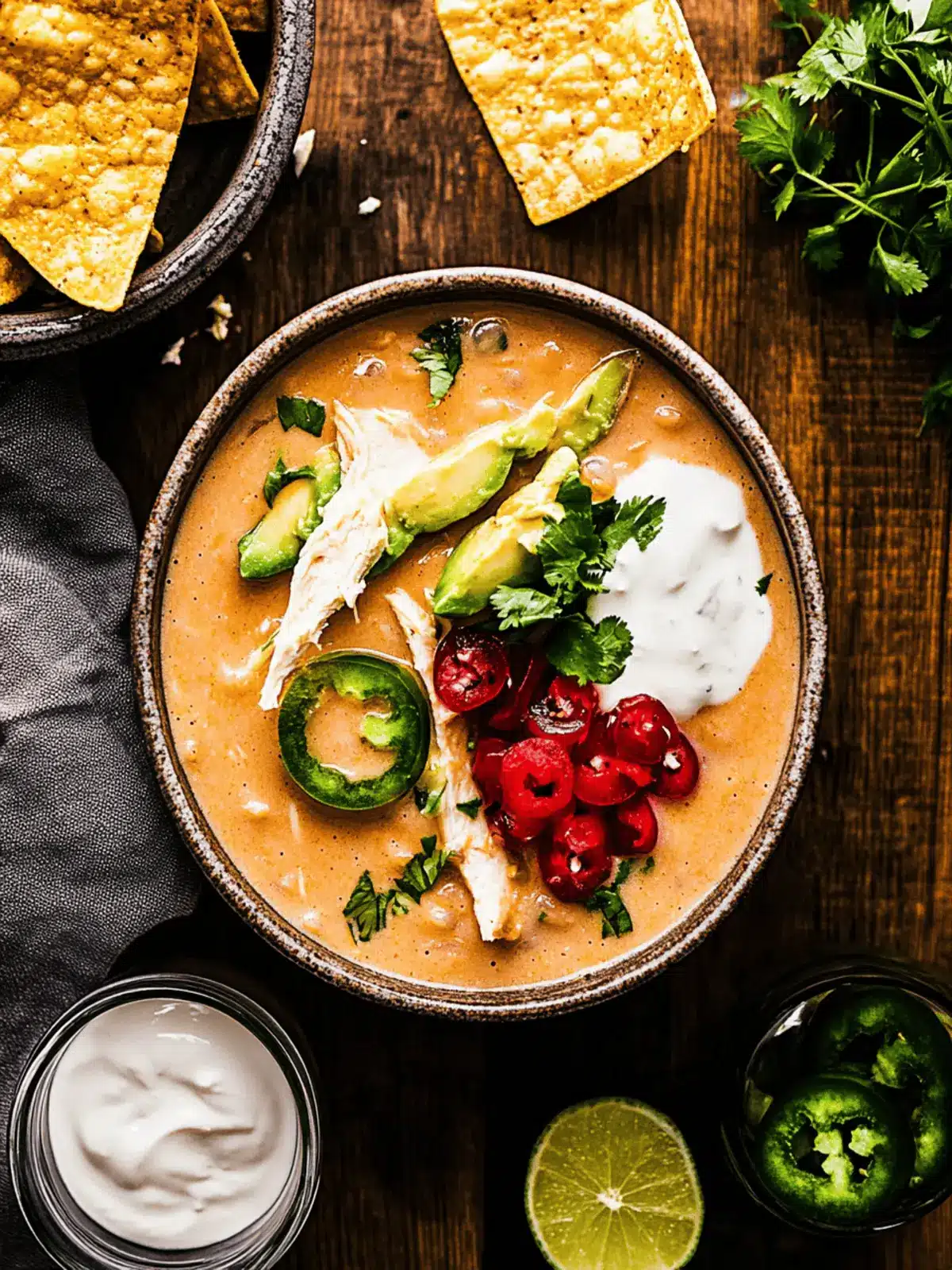 Cremige weiße Hühner-Chili