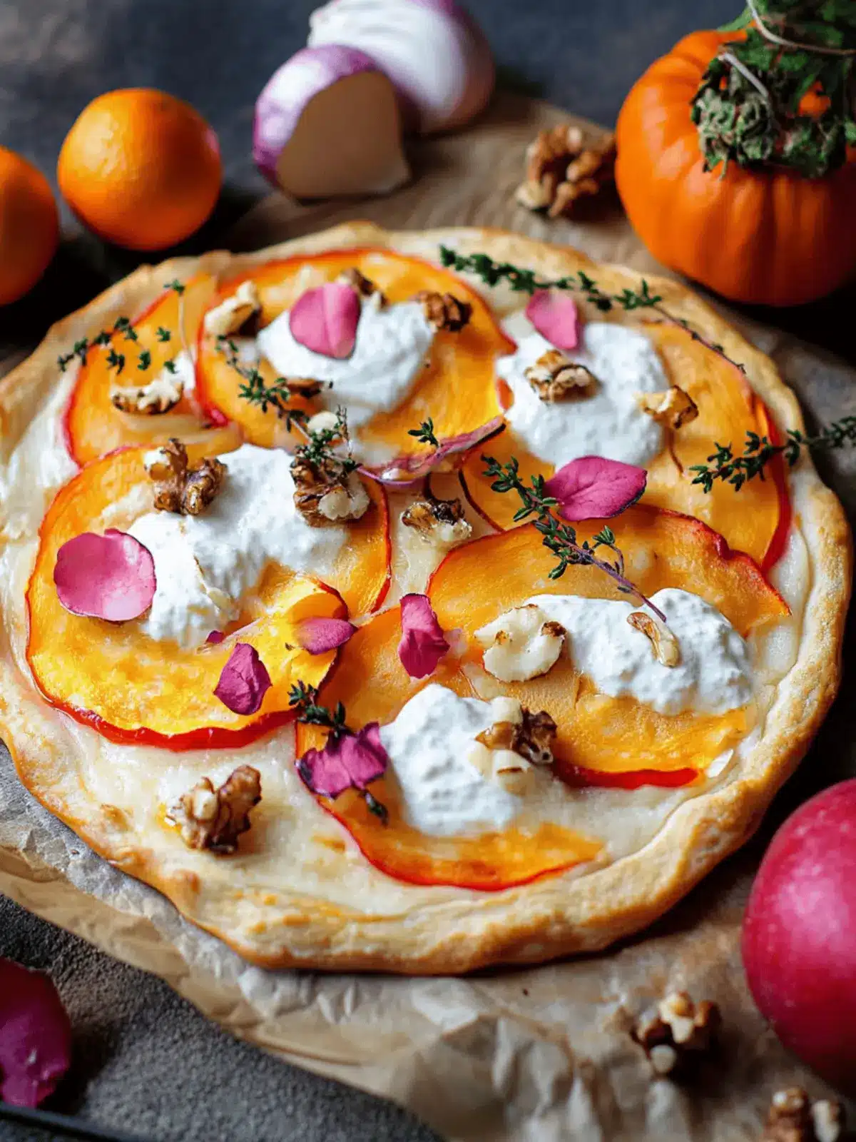 Kürbis-Flammkuchen mit Feta – Einfach und Lecker 3 Kürbis-Flammkuchen mit Feta