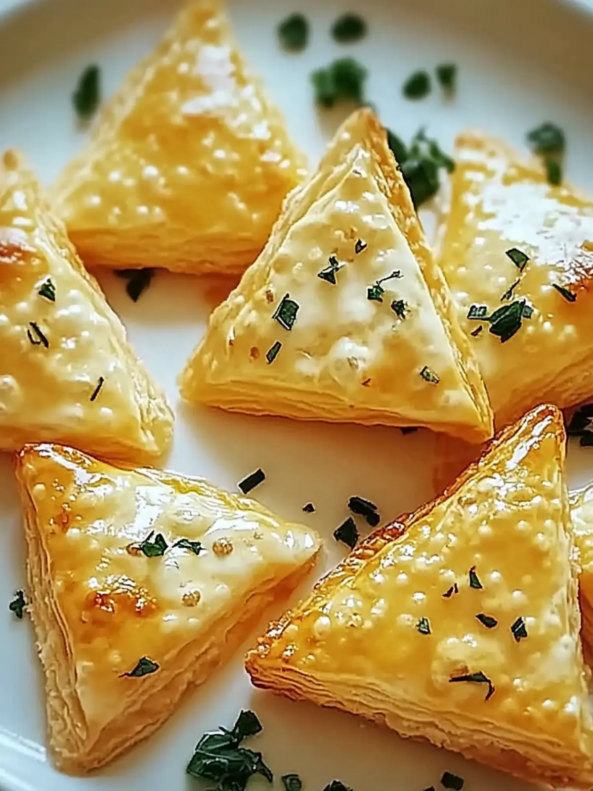 Crispy Cheese Triangles mit Knoblauch-Kräuterfüllung 5 Crispy cheese triangles with garlic herb filling