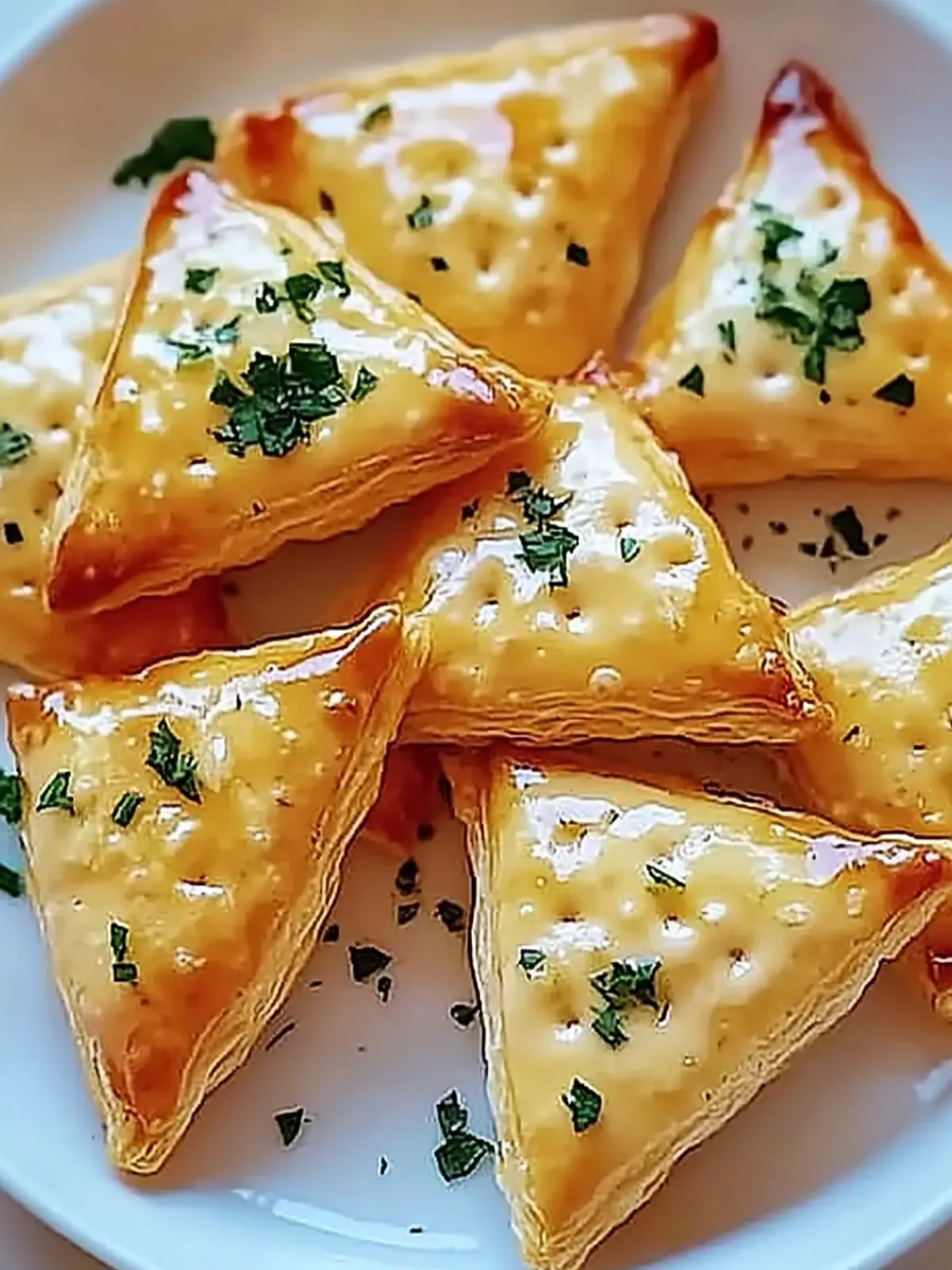 Crispy Cheese Triangles mit Knoblauch-Kräuterfüllung 3 Crispy cheese triangles with garlic herb filling