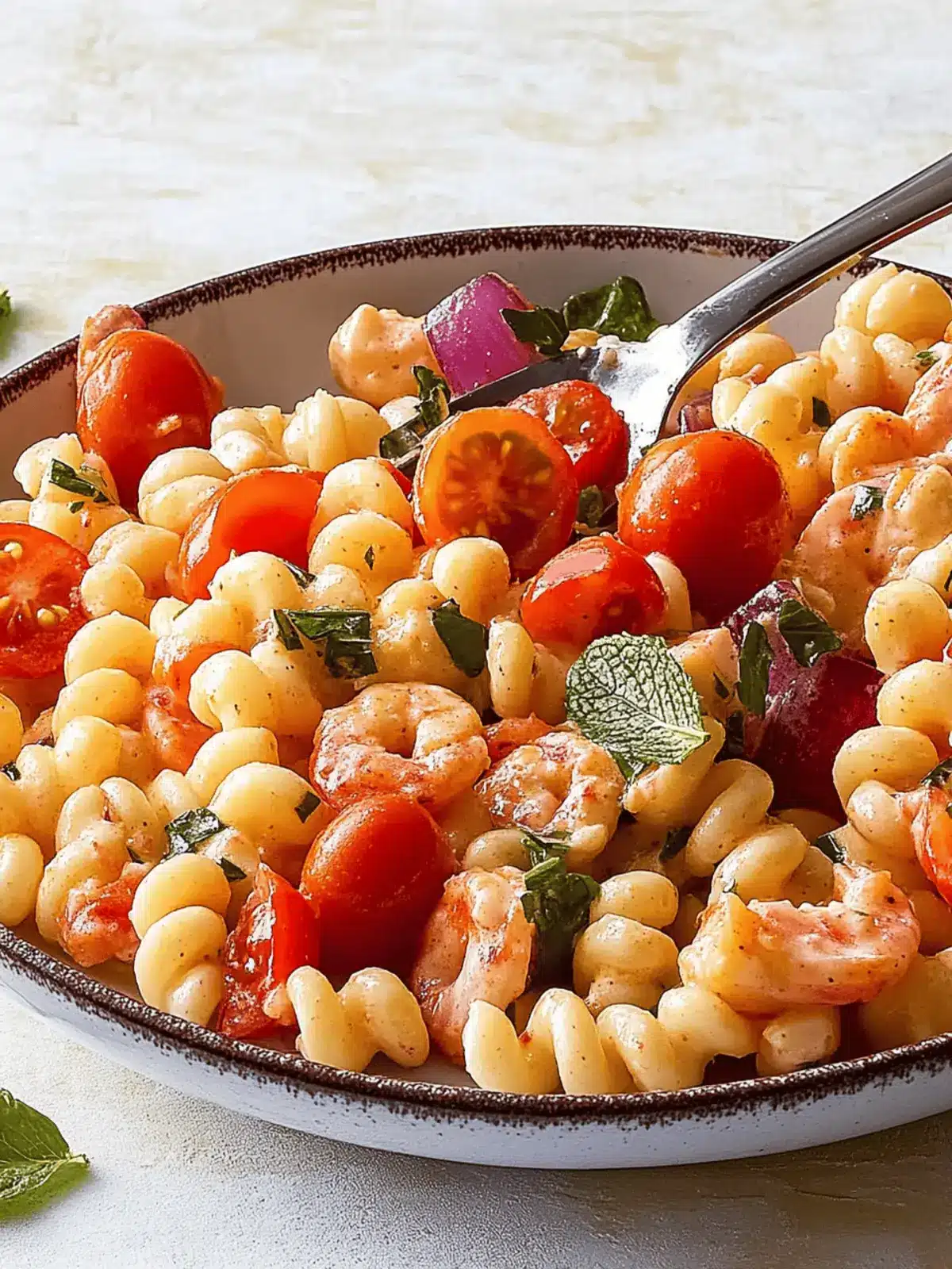 Erfrischender Garnelen Nudelsalat für den Sommer 2 Garnelen Nudelsalat