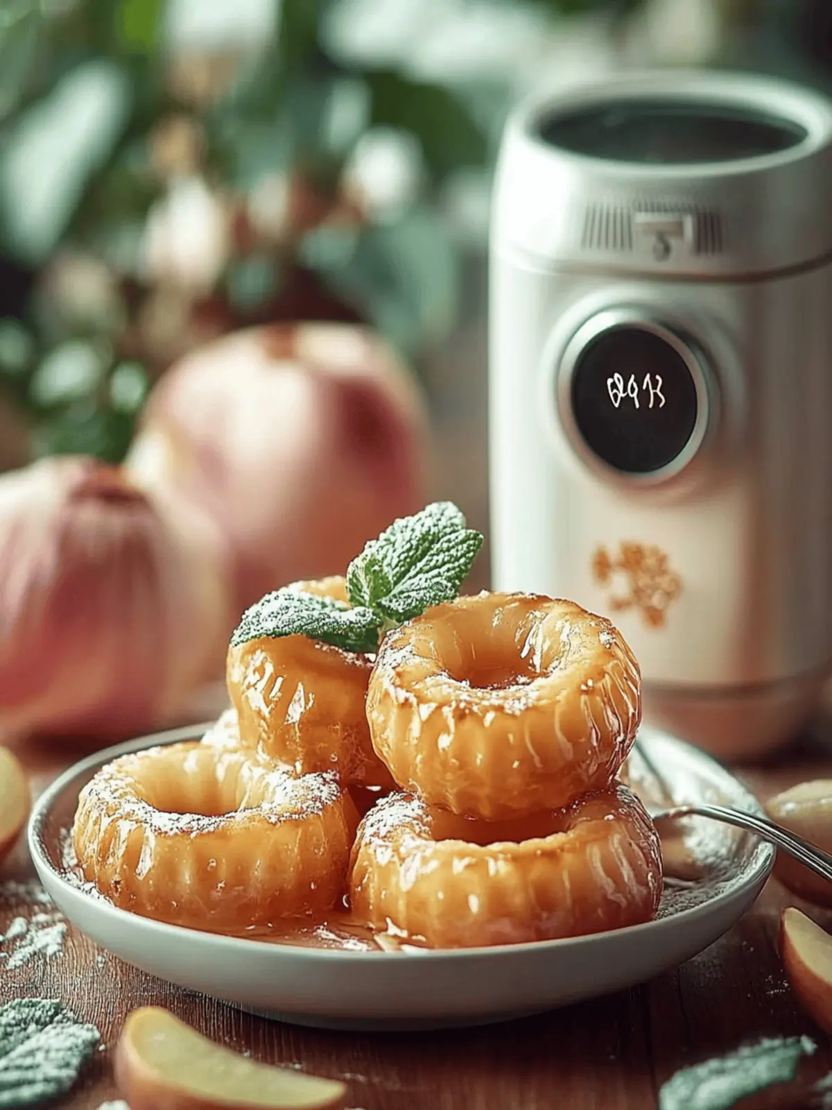 Airfryer Apfelringe mit Zimt für süßen Crunch 4 Airfryer Apfelringe mit Zimt