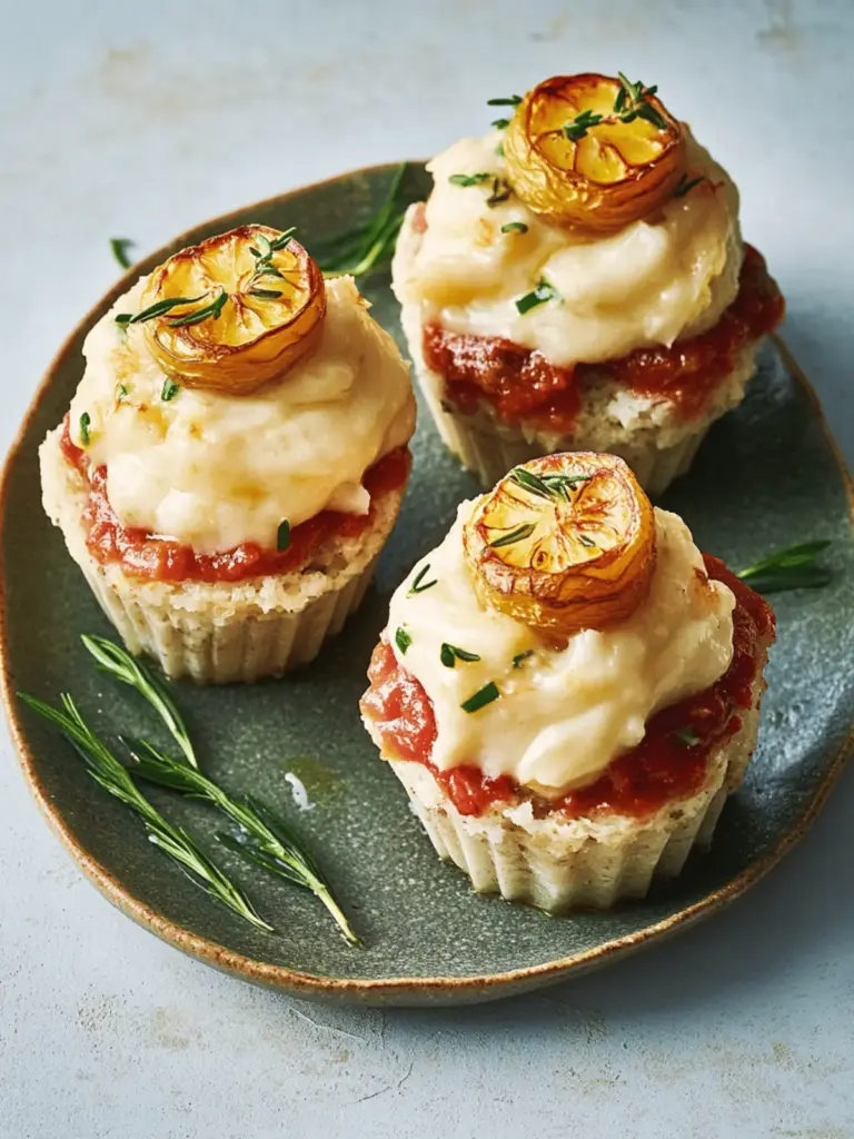 Muffin-Form Truthahn Fleischlaib Mit Knoblauch Kartoffelpüree