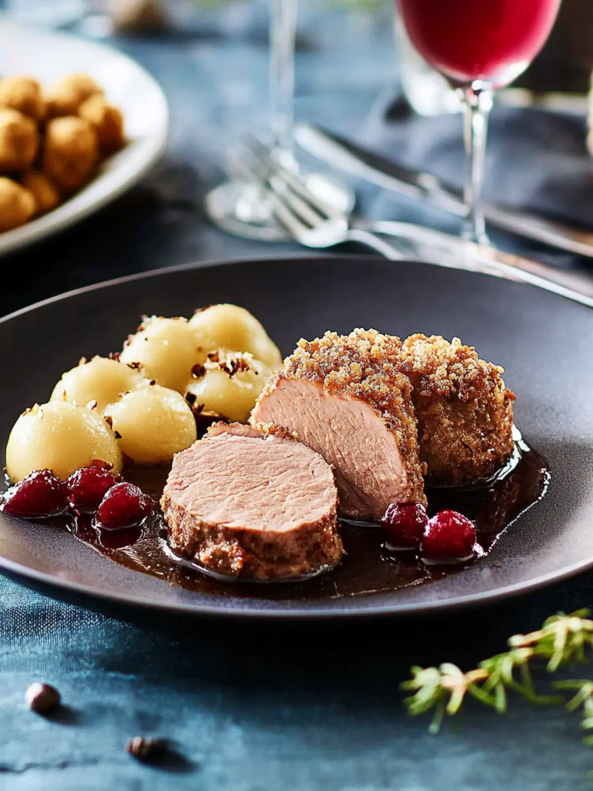 Schweinefilet mit Maronenhaube – Festlicher Genuss 2 Schweinefilet mit Maronenhaube