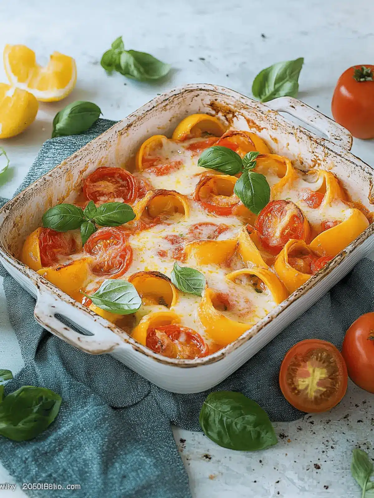 Tortellini casserole mit Tomaten und Mozzarella 2 Tortellini casserole with tomatoes and mozzarella