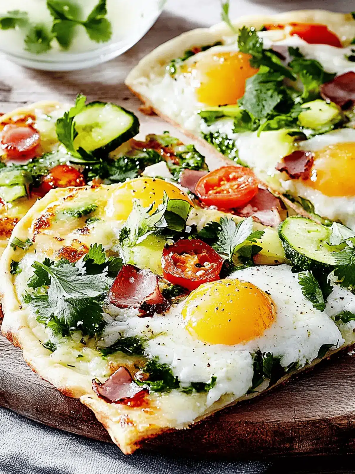 Frühstück Flammkuchen mit Spiegelei zaubern 4 Breakfast Flammkuchen with fried egg