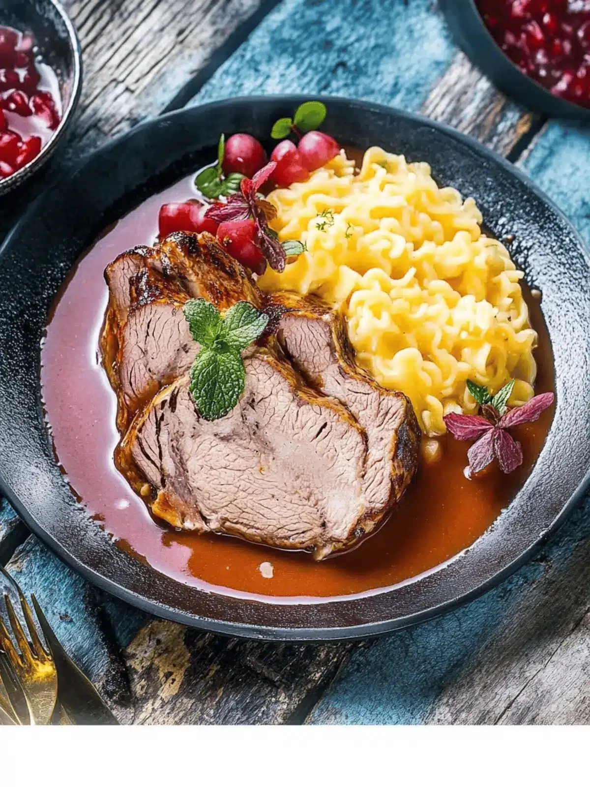 Saftiger Schmorbraten mit viel Sauce für Herzhaftigkeit 4 Saftiger Schmorbraten mit viel Sauce