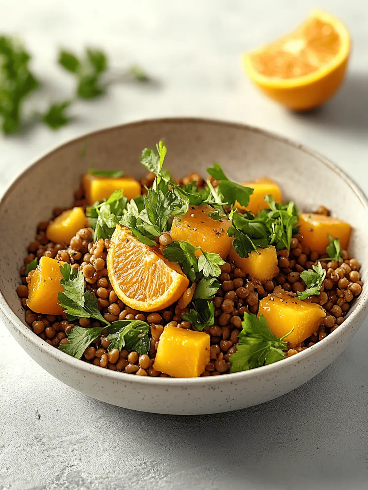 Linsen-Kürbis-Salat für das perfekte Herbstessen 4 Linsen-Kürbis-Salat