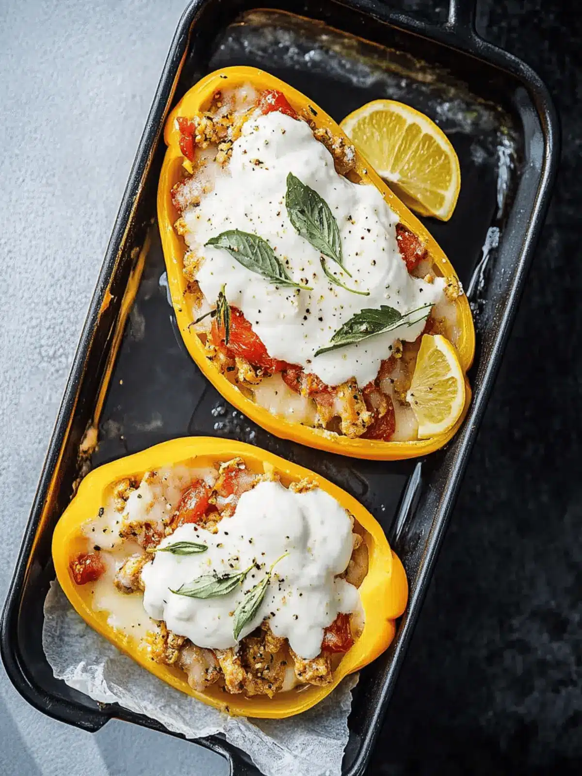 Cremige gefüllte Spaghettikürbis - Gesund und lecker 4 Cremige gefüllte Spaghettikürbis