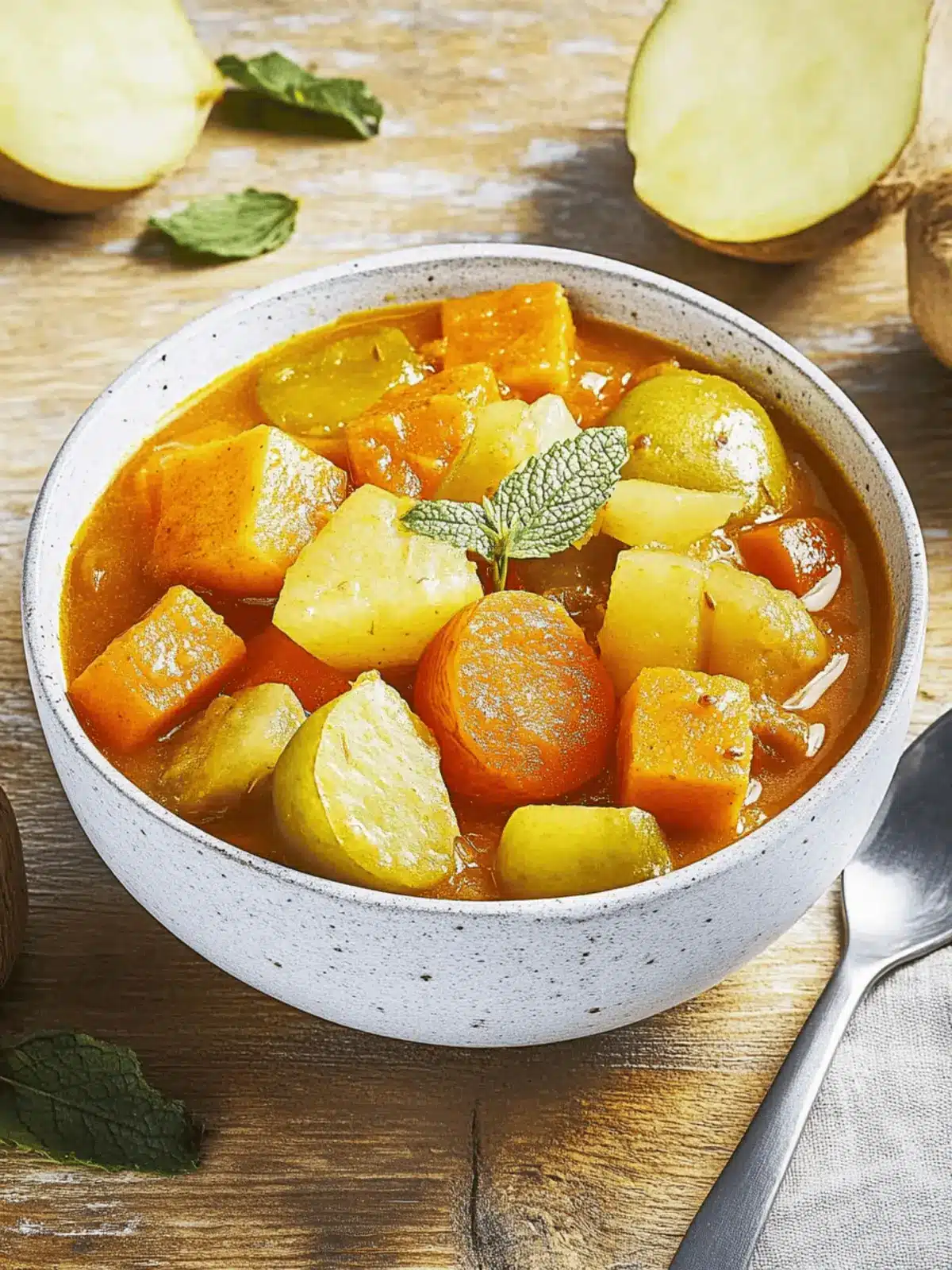 Kürbiseintopf mit Kartoffeln für gemütliche Herbsttage 4 Pumpkin stew with potatoes