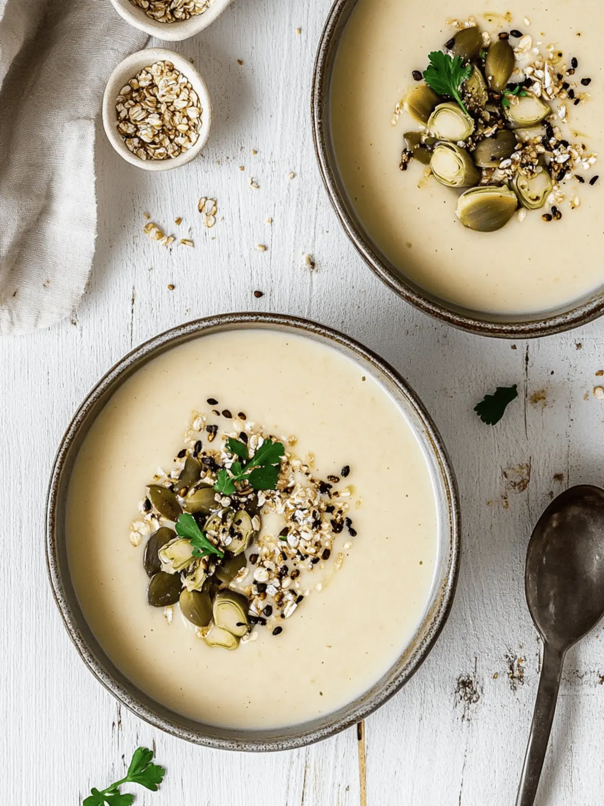 Cremige Gemüsesuppe mit Topinambur und Sherry 4 Creamy vegetable soup with Jerusalem artichoke and sherry