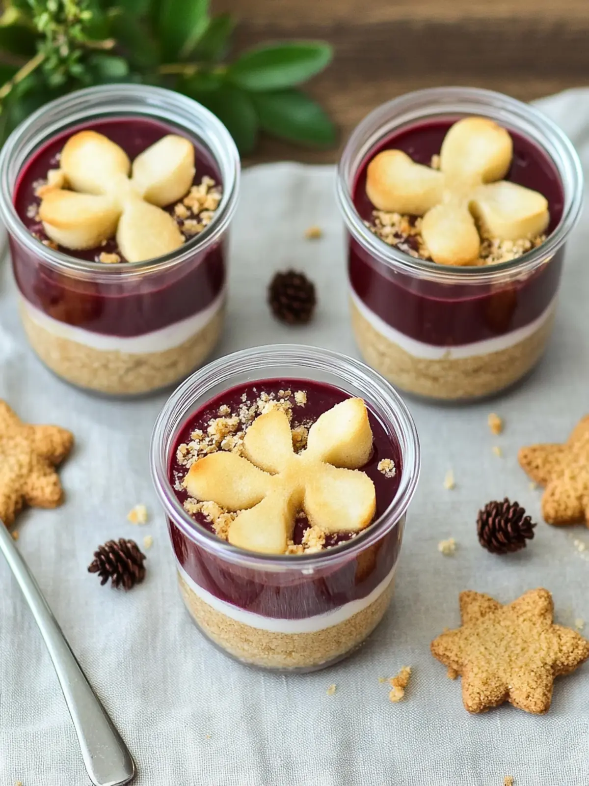 Zimtcreme mit Kirschen und Amarettini Crunch 3 Cinnamon cream with cherry sauce and Amarettini crunch